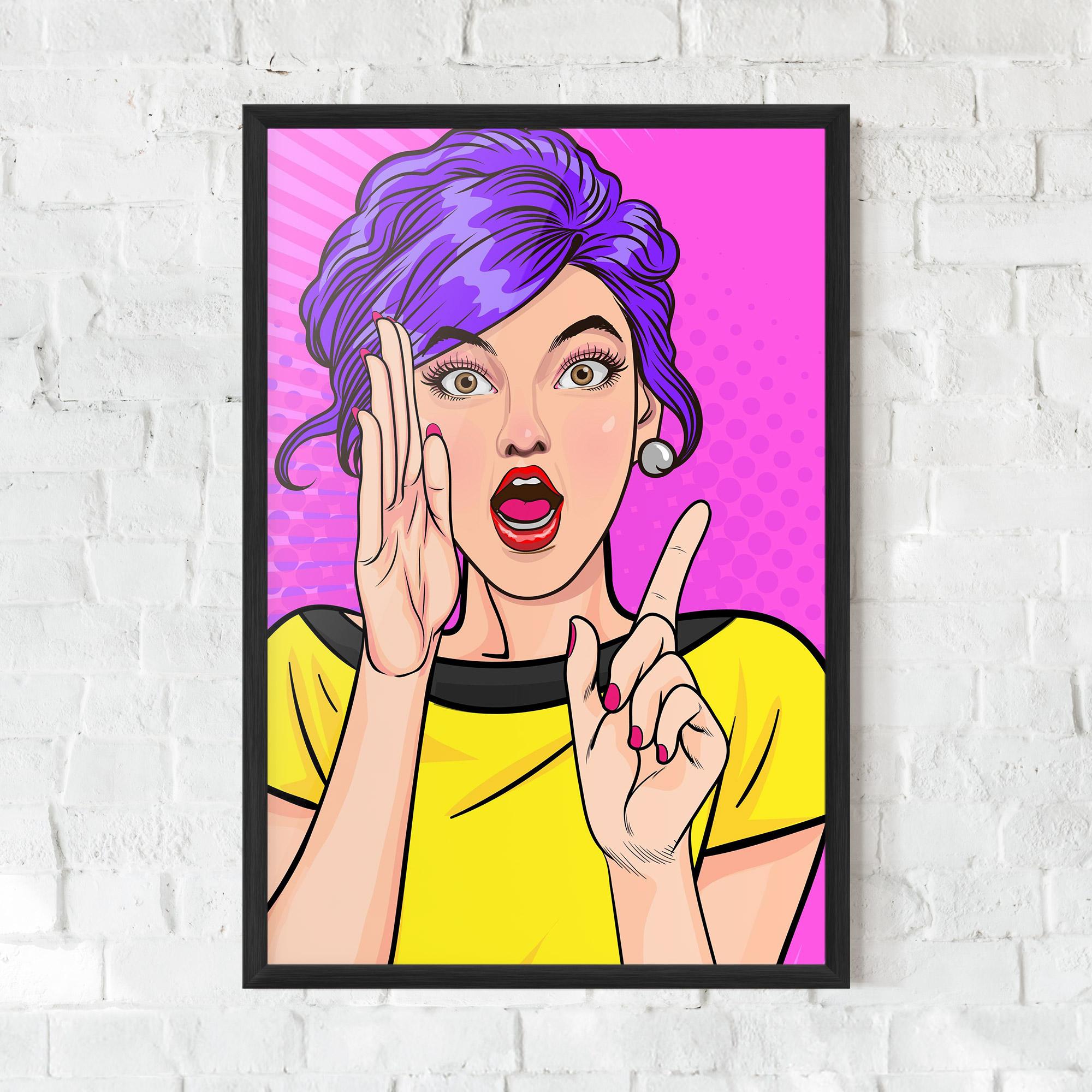 Gerahmte Poster Surprised Pop Woman mockup 0