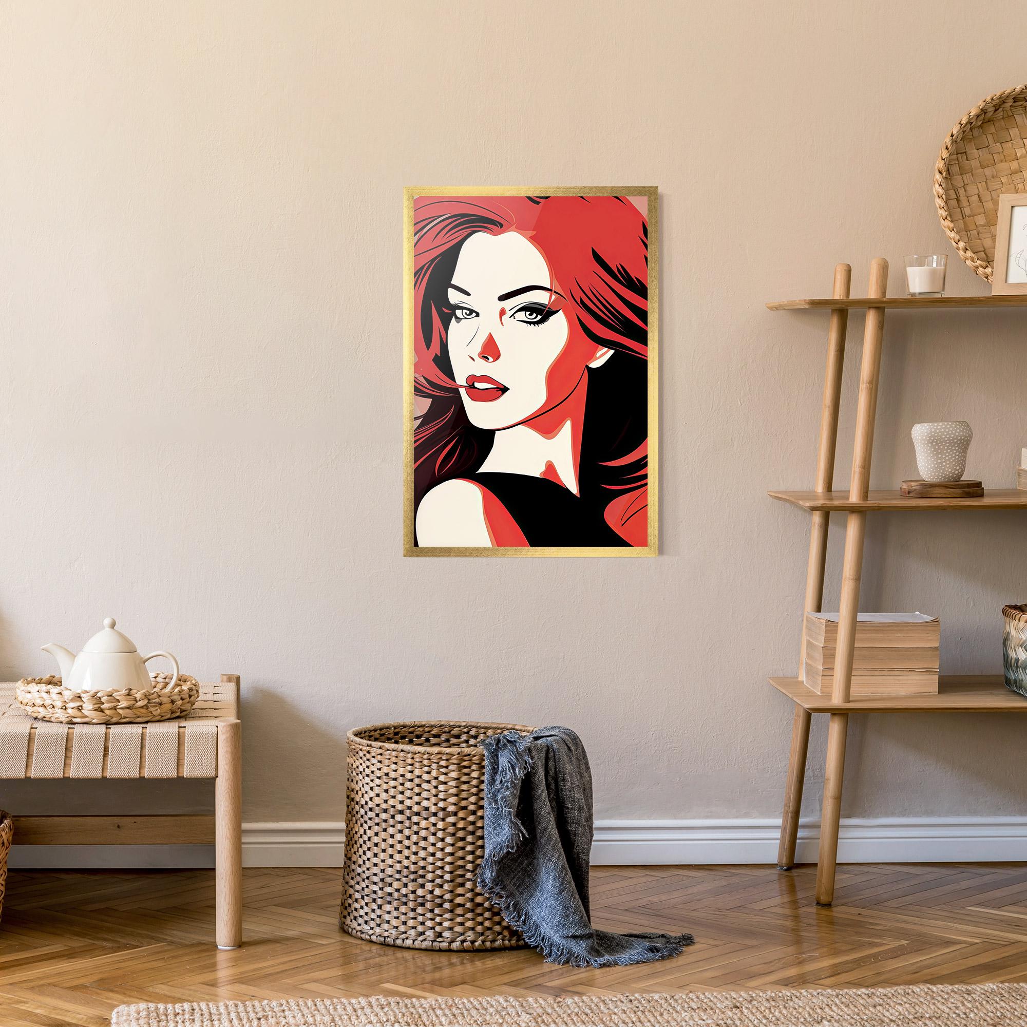 Gerahmte Poster Red Hair Pop Art mockup 9