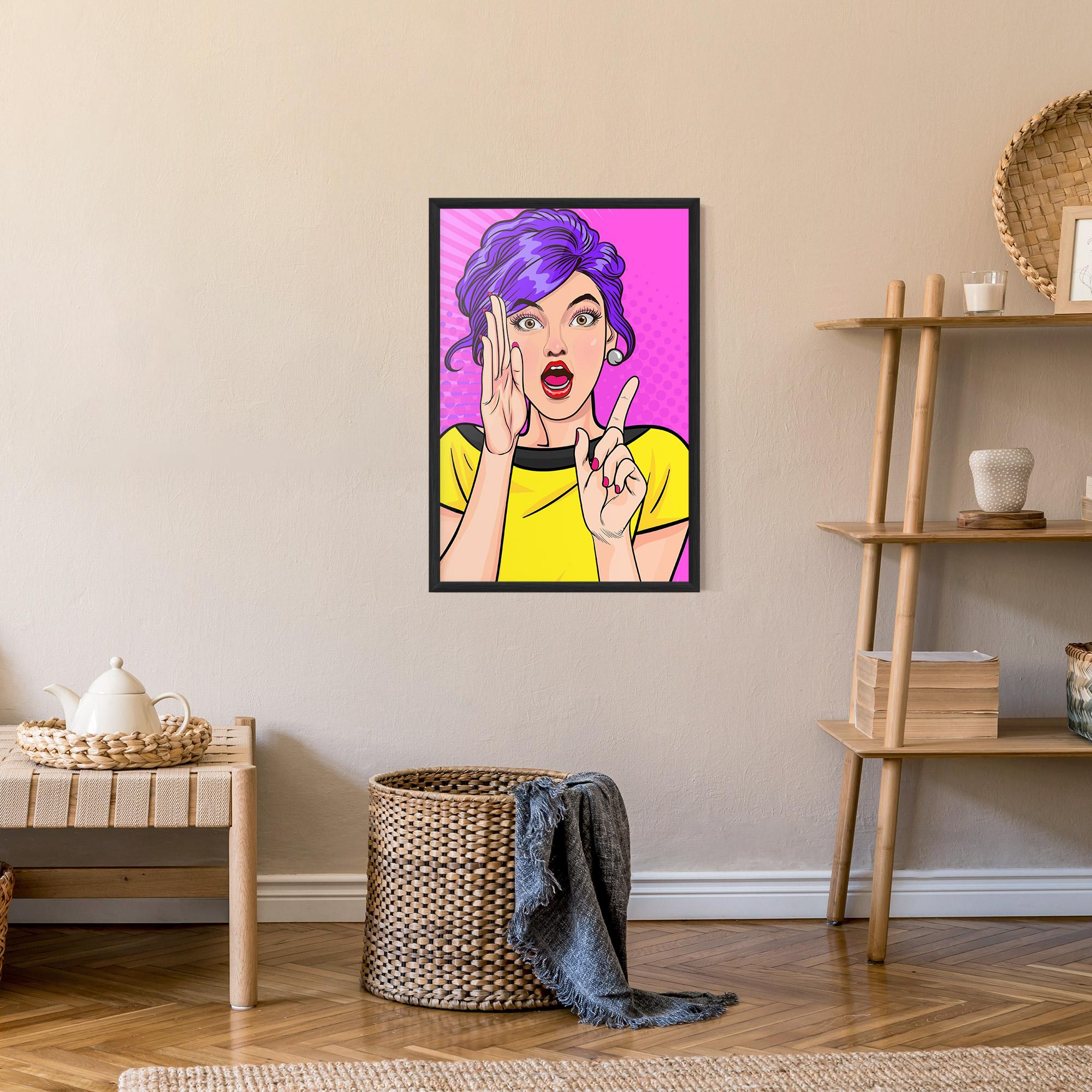Gerahmte Poster Surprised Pop Woman mockup 9