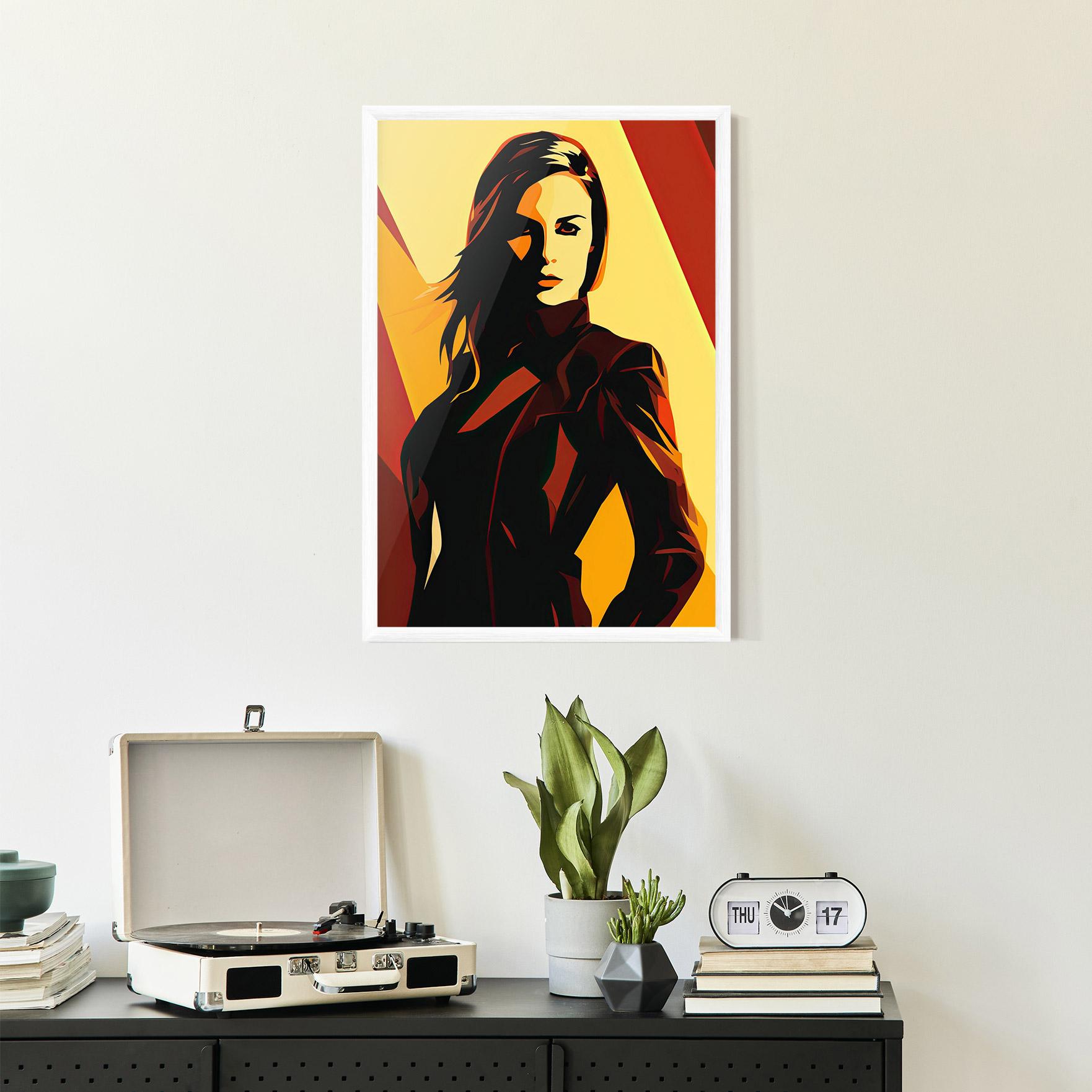 Gerahmte Poster Pop Graphical Woman mockup 2