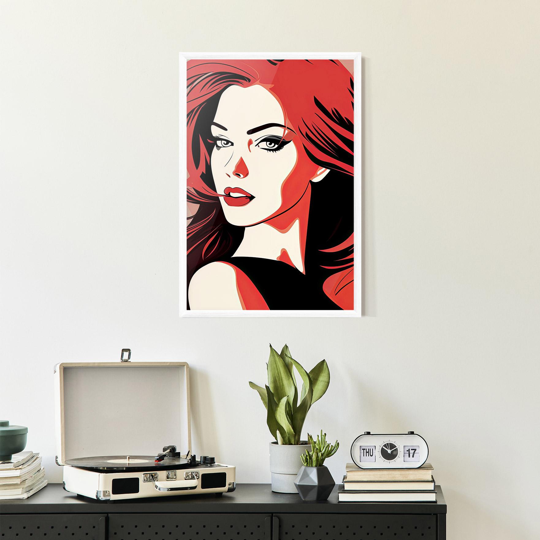 Gerahmte Poster Red Hair Pop Art mockup 2