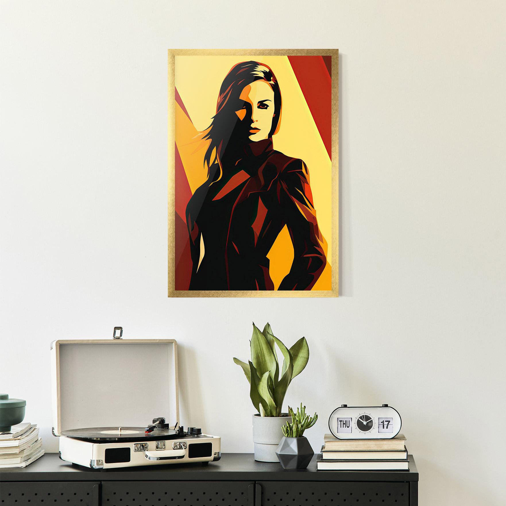 Gerahmte Poster Pop Graphical Woman mockup 2