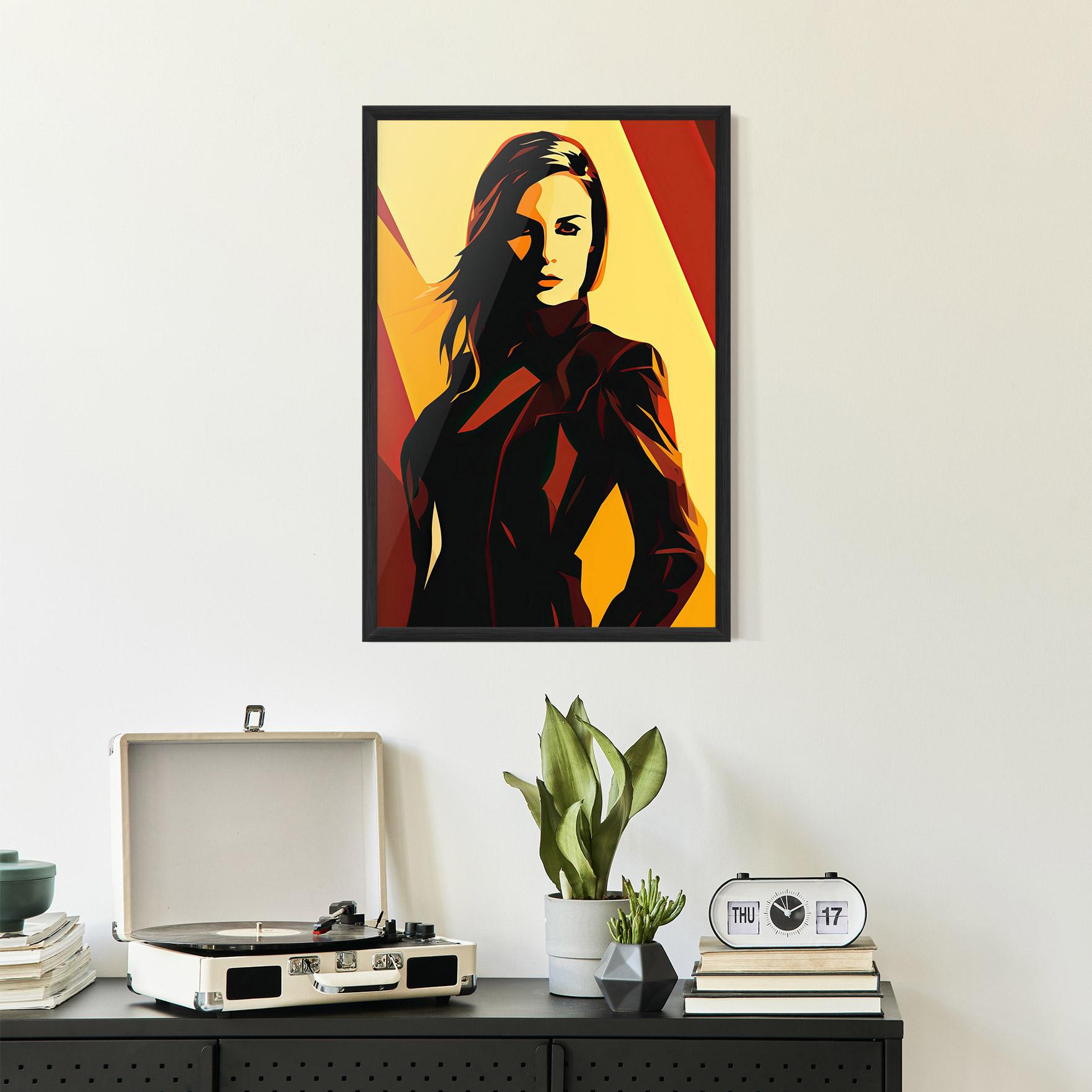 Gerahmte Poster Pop Graphical Woman mockup 2