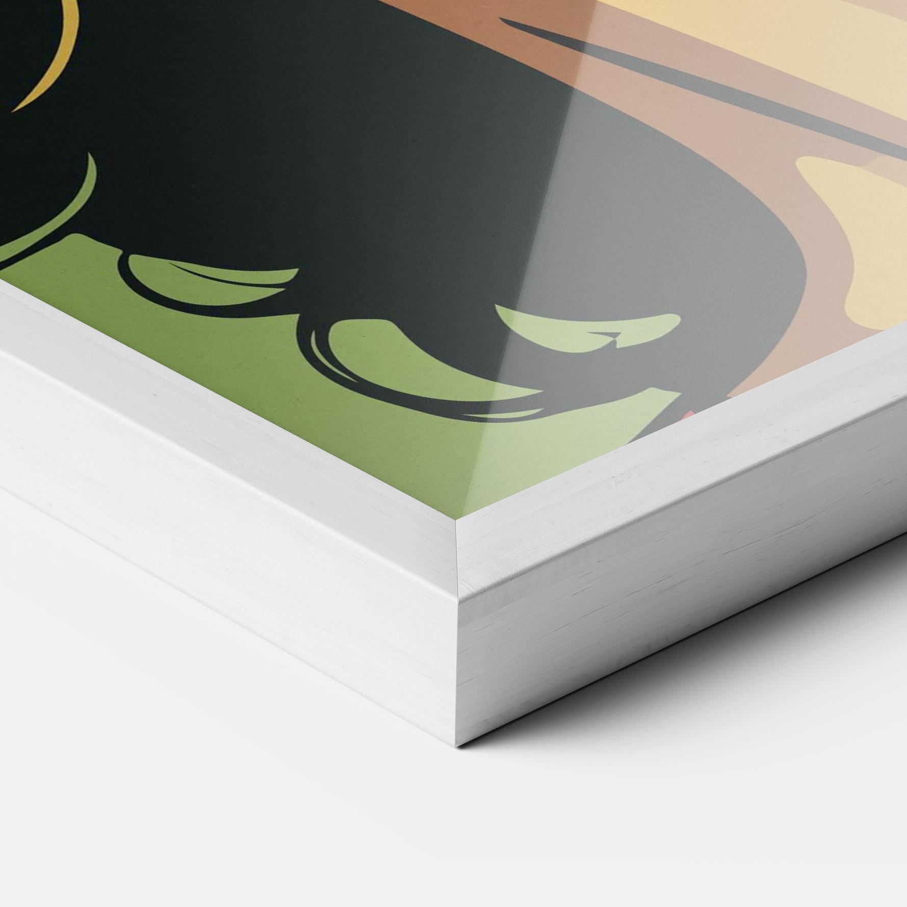 Gerahmte Poster Green Light Pop Lady mockup 3