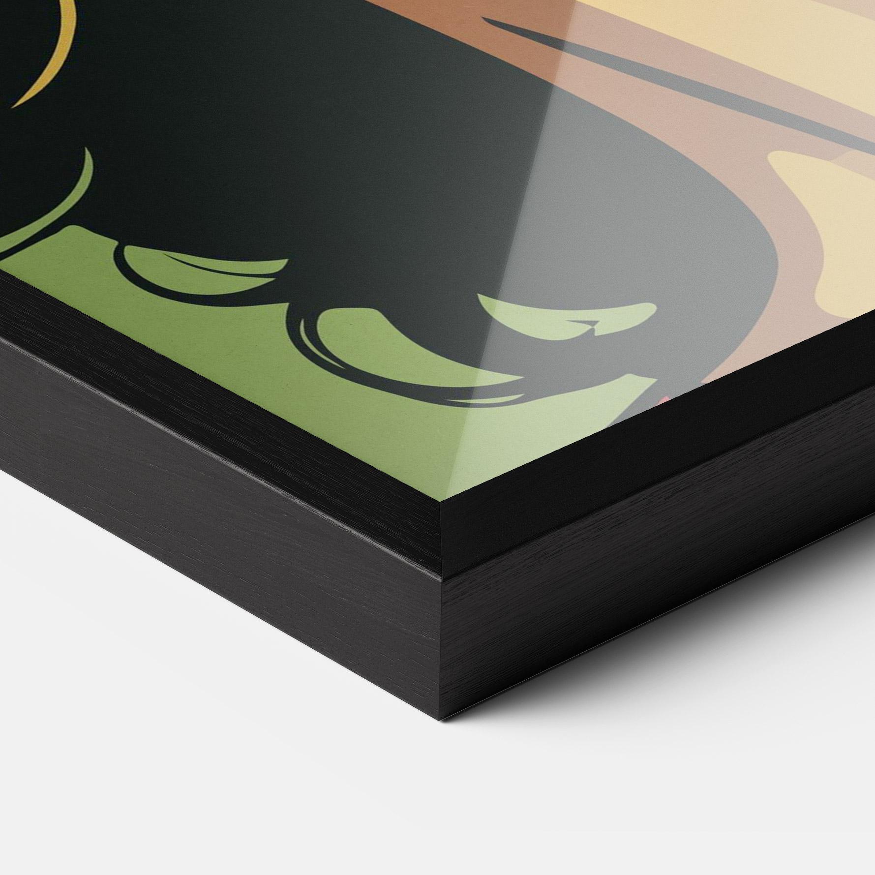 Gerahmte Poster Green Light Pop Lady mockup 3