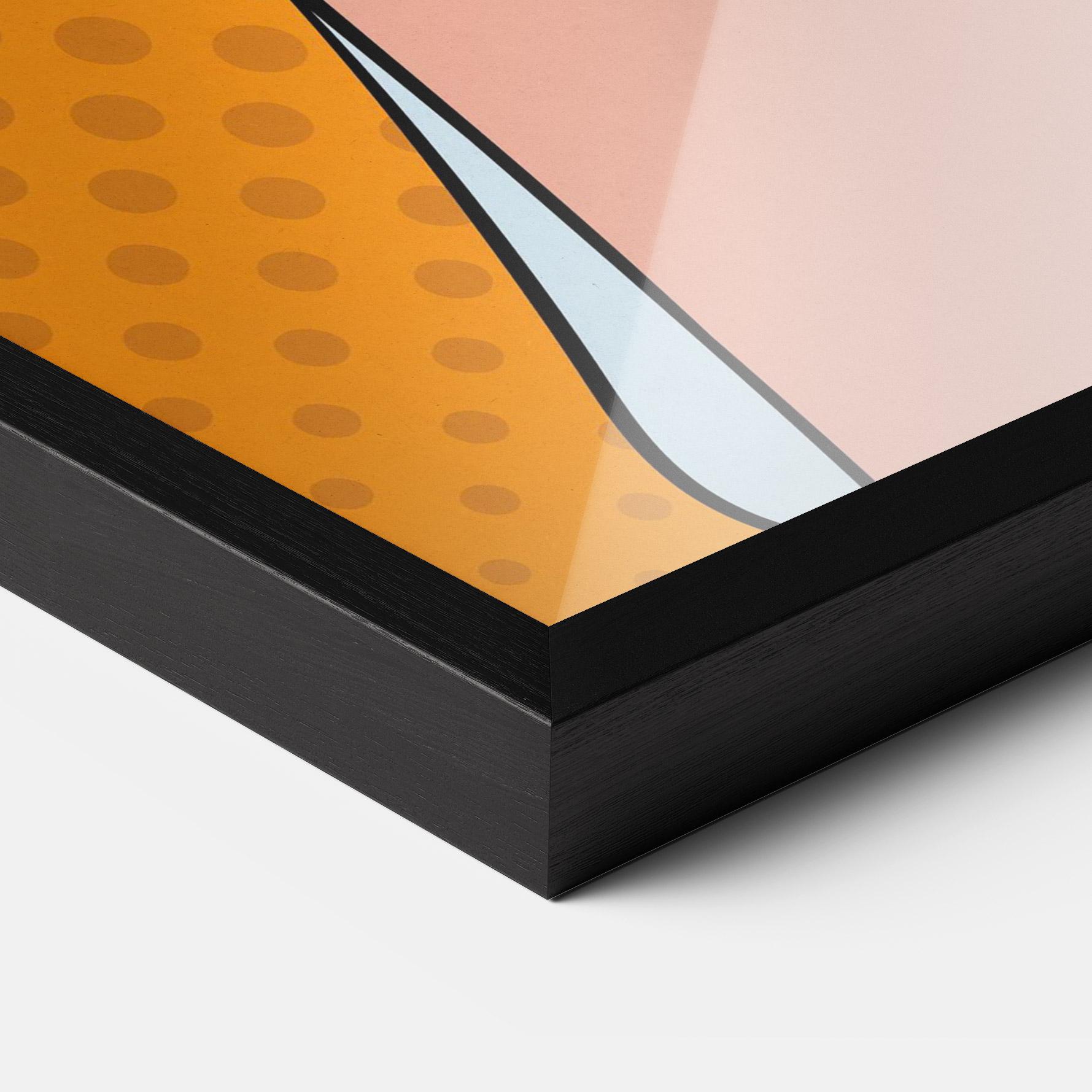 Gerahmte Poster Pop Comic Lady mockup 3