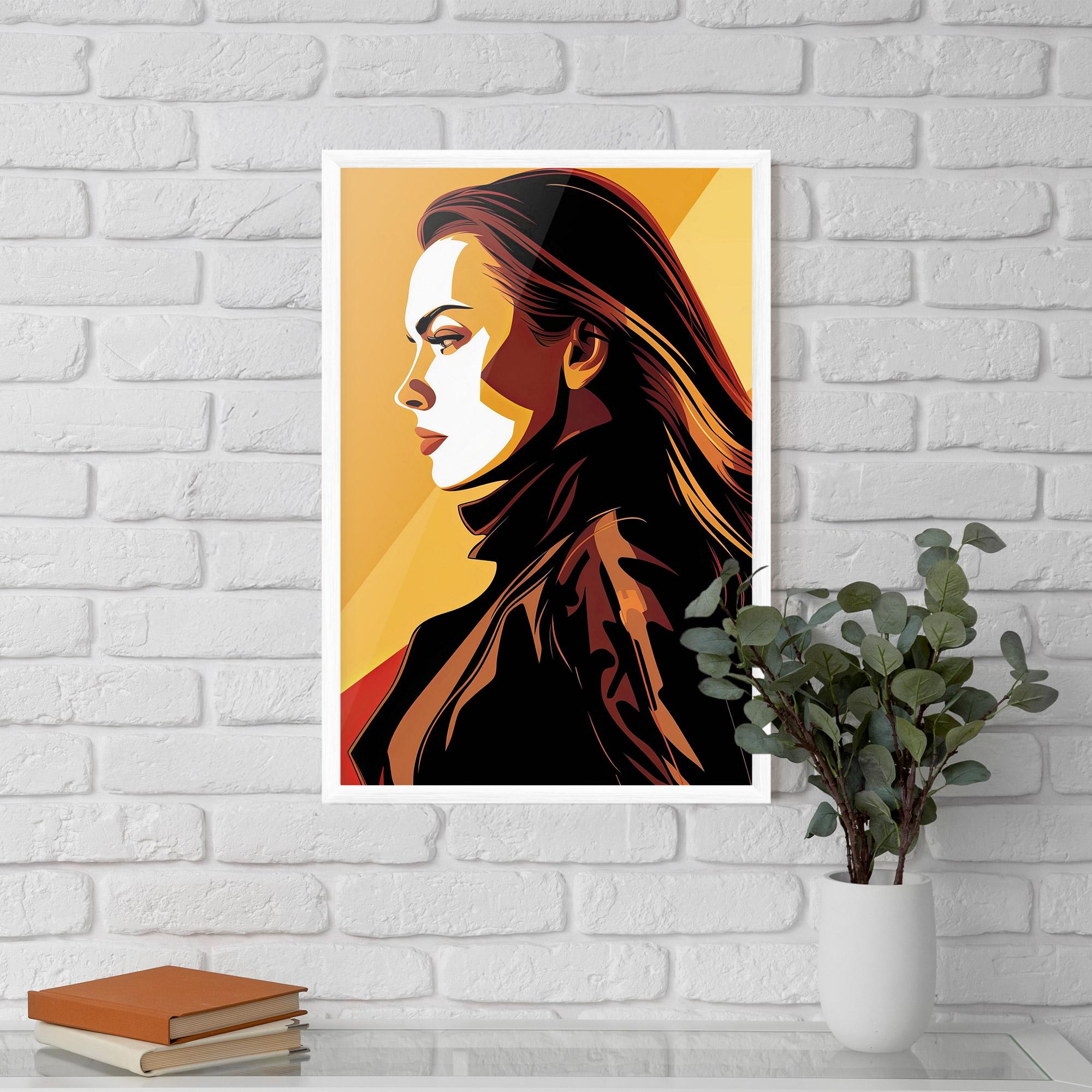 Gerahmte Poster Graphical Pop Girl mockup 5