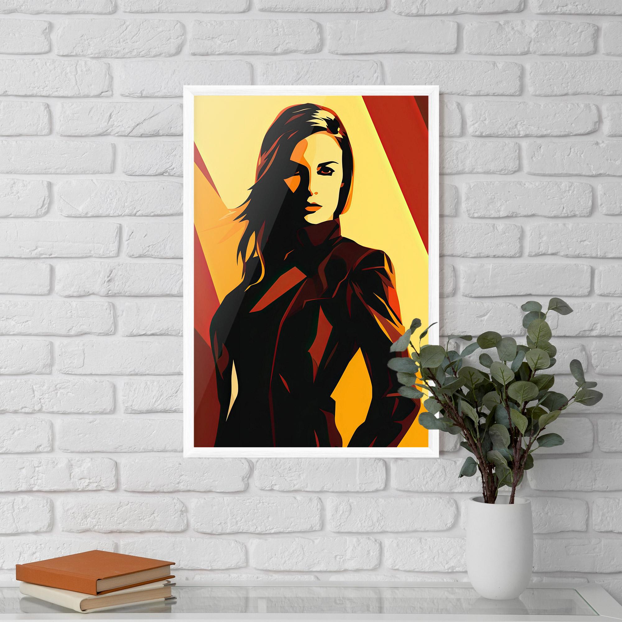 Gerahmte Poster Pop Graphical Woman mockup 5