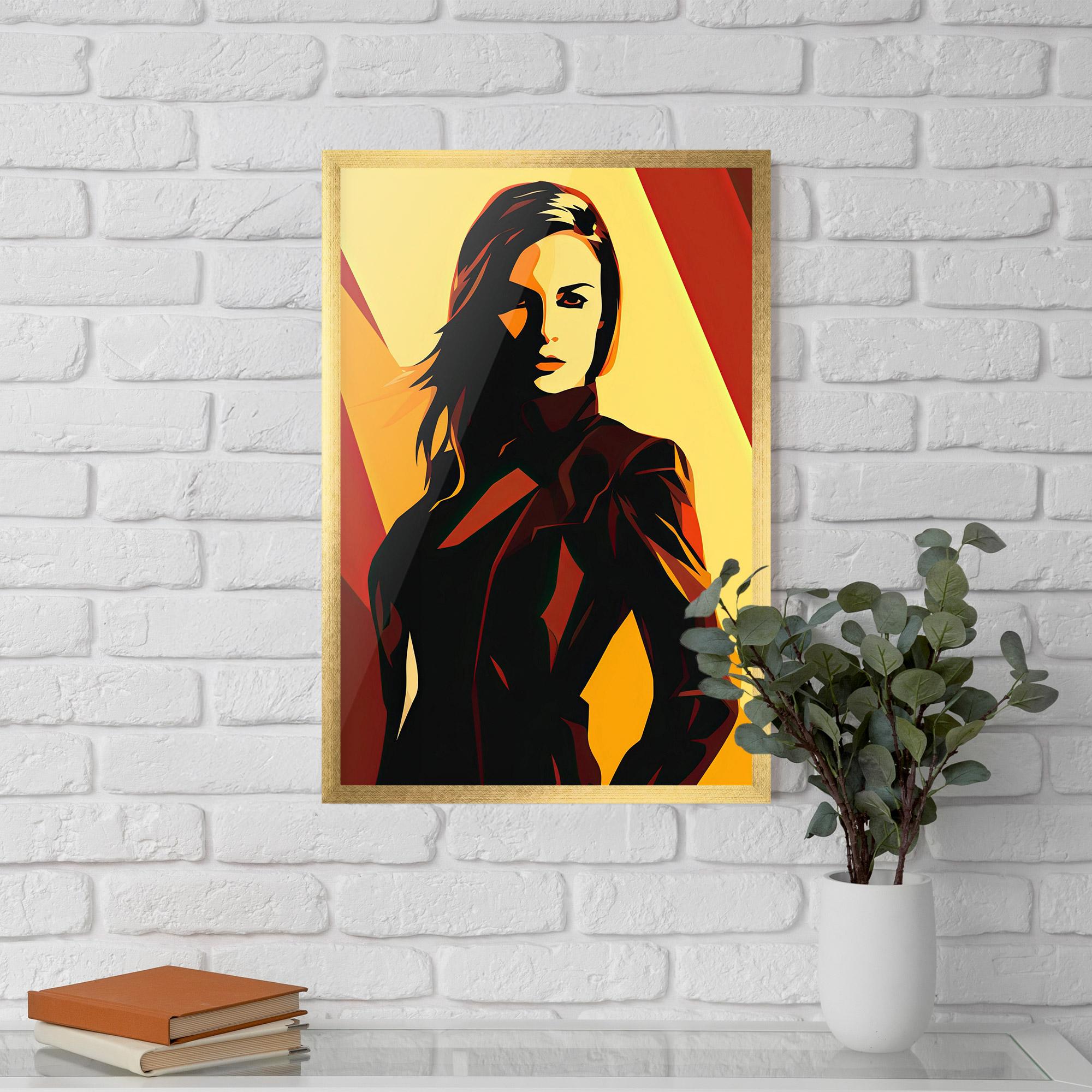 Gerahmte Poster Pop Graphical Woman mockup 5