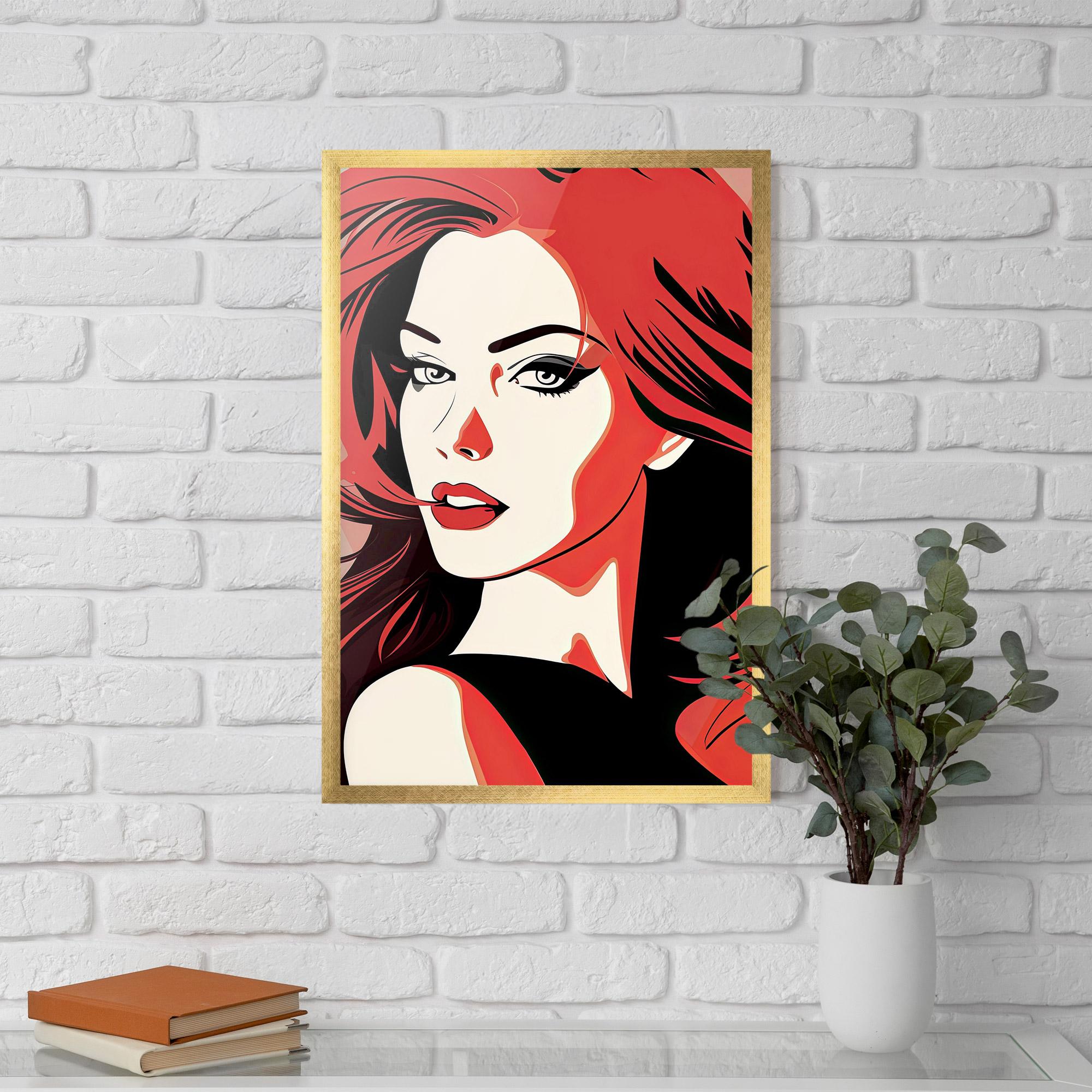 Gerahmte Poster Red Hair Pop Art mockup 5