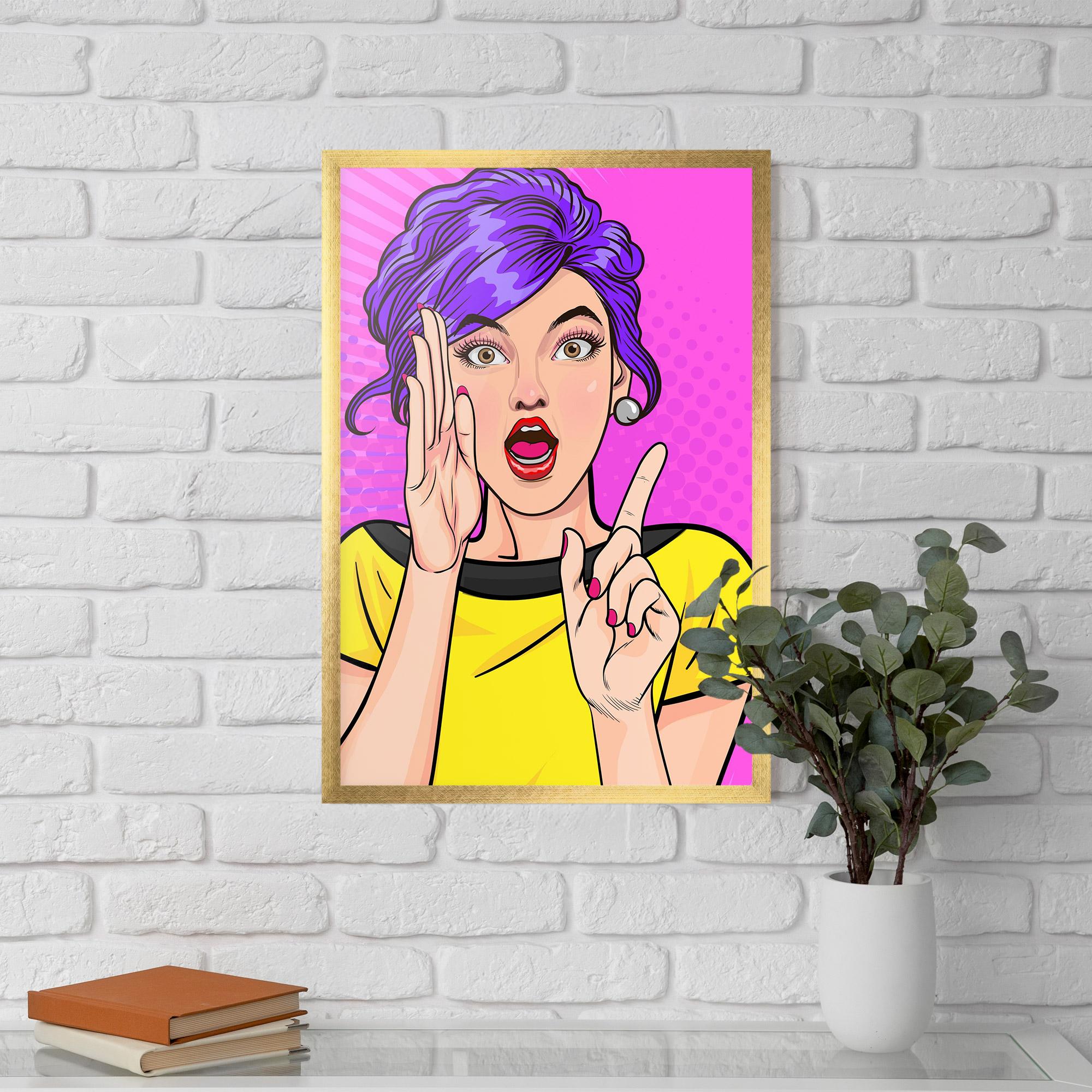 Gerahmte Poster Surprised Pop Woman mockup 5