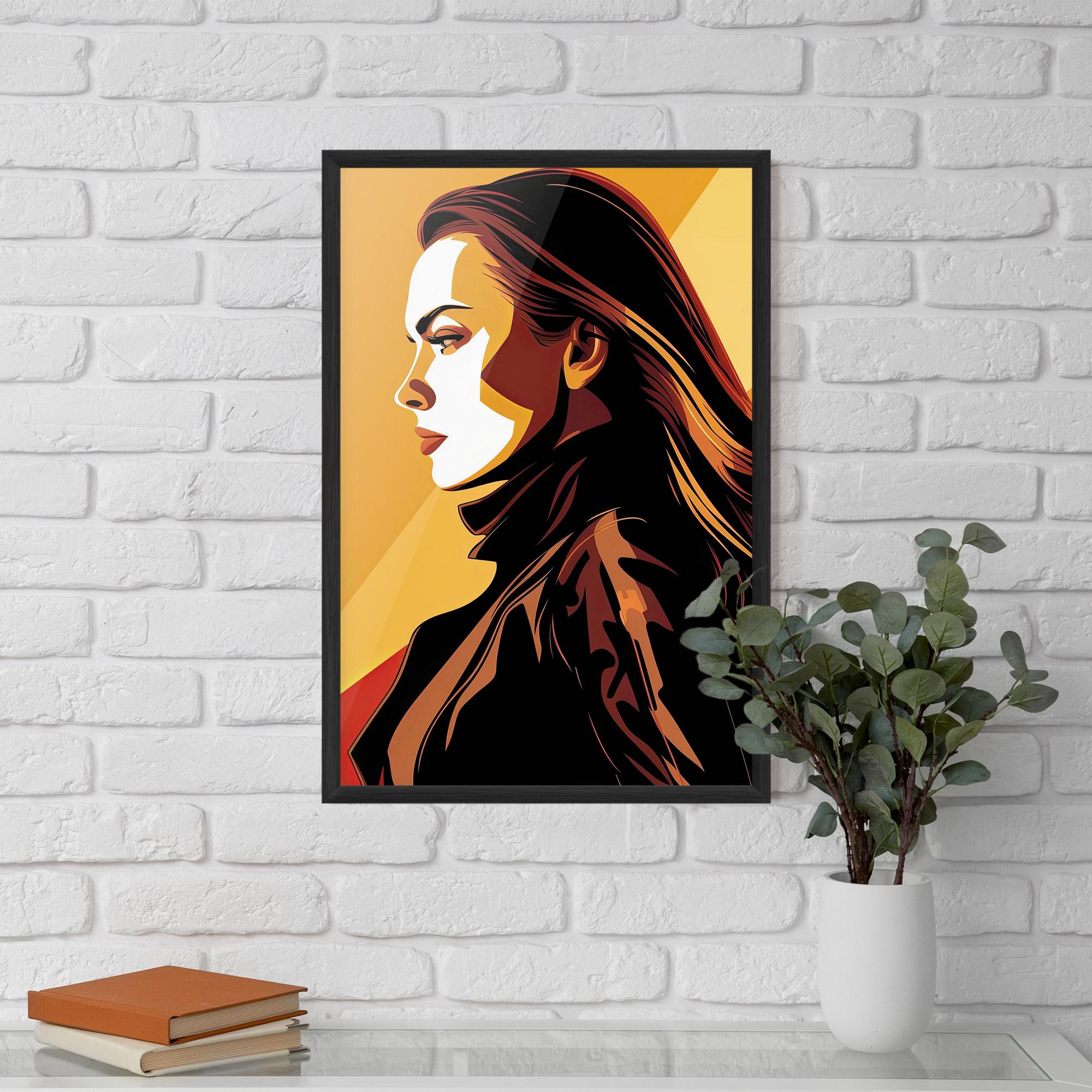 Gerahmte Poster Graphical Pop Girl mockup 5