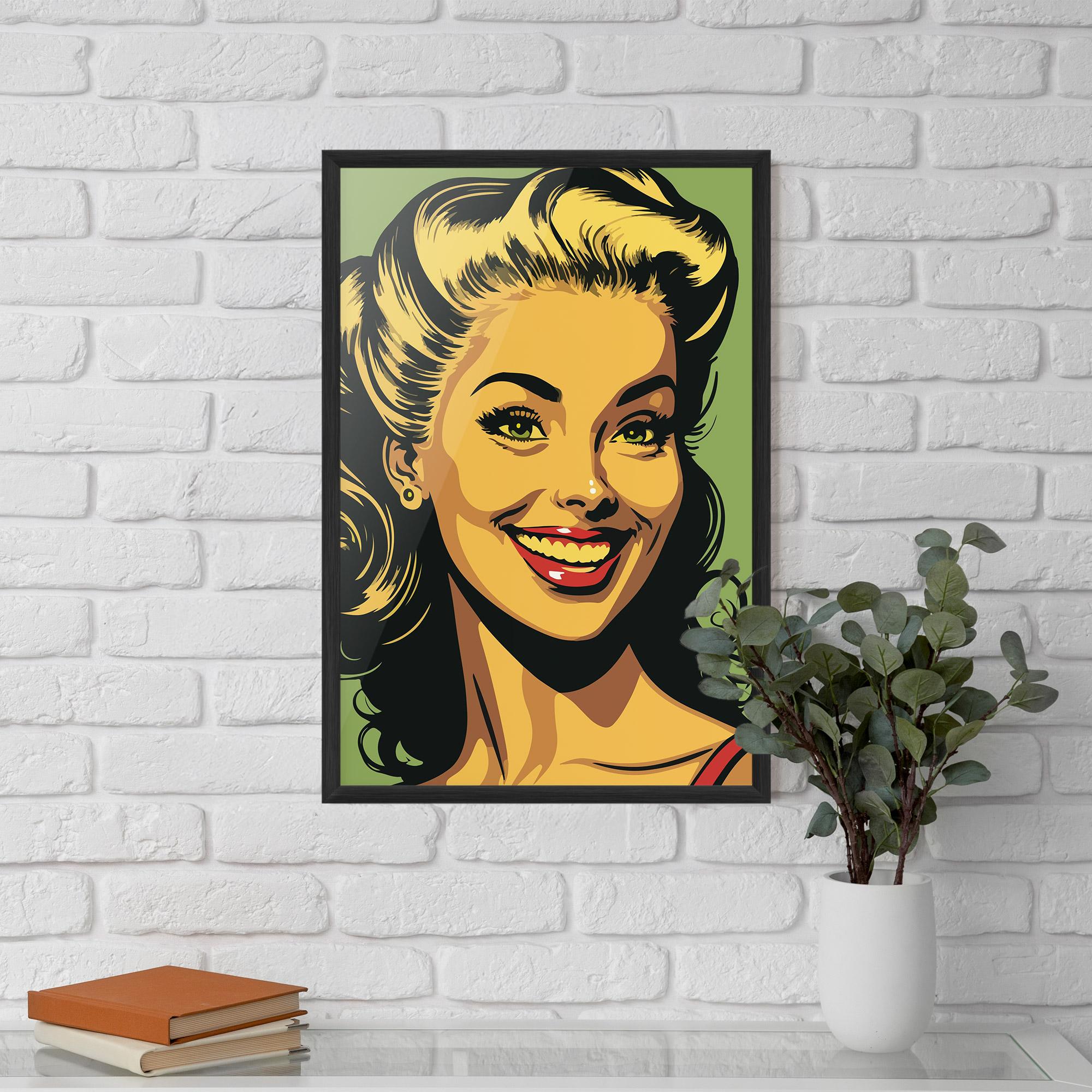 Gerahmte Poster Green Light Pop Lady mockup 5