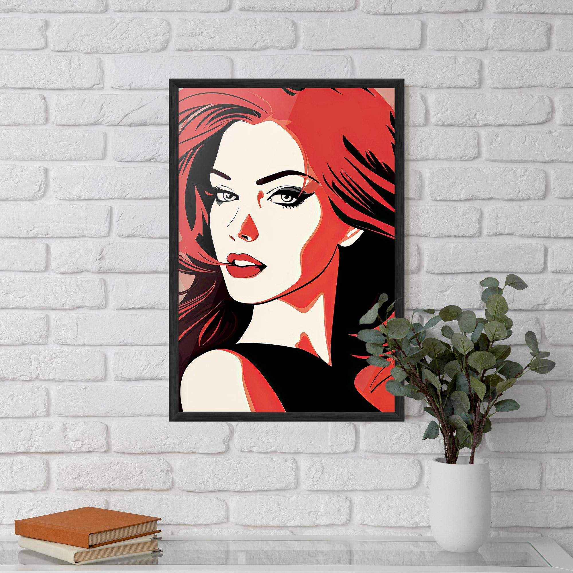 Gerahmte Poster Red Hair Pop Art mockup 5