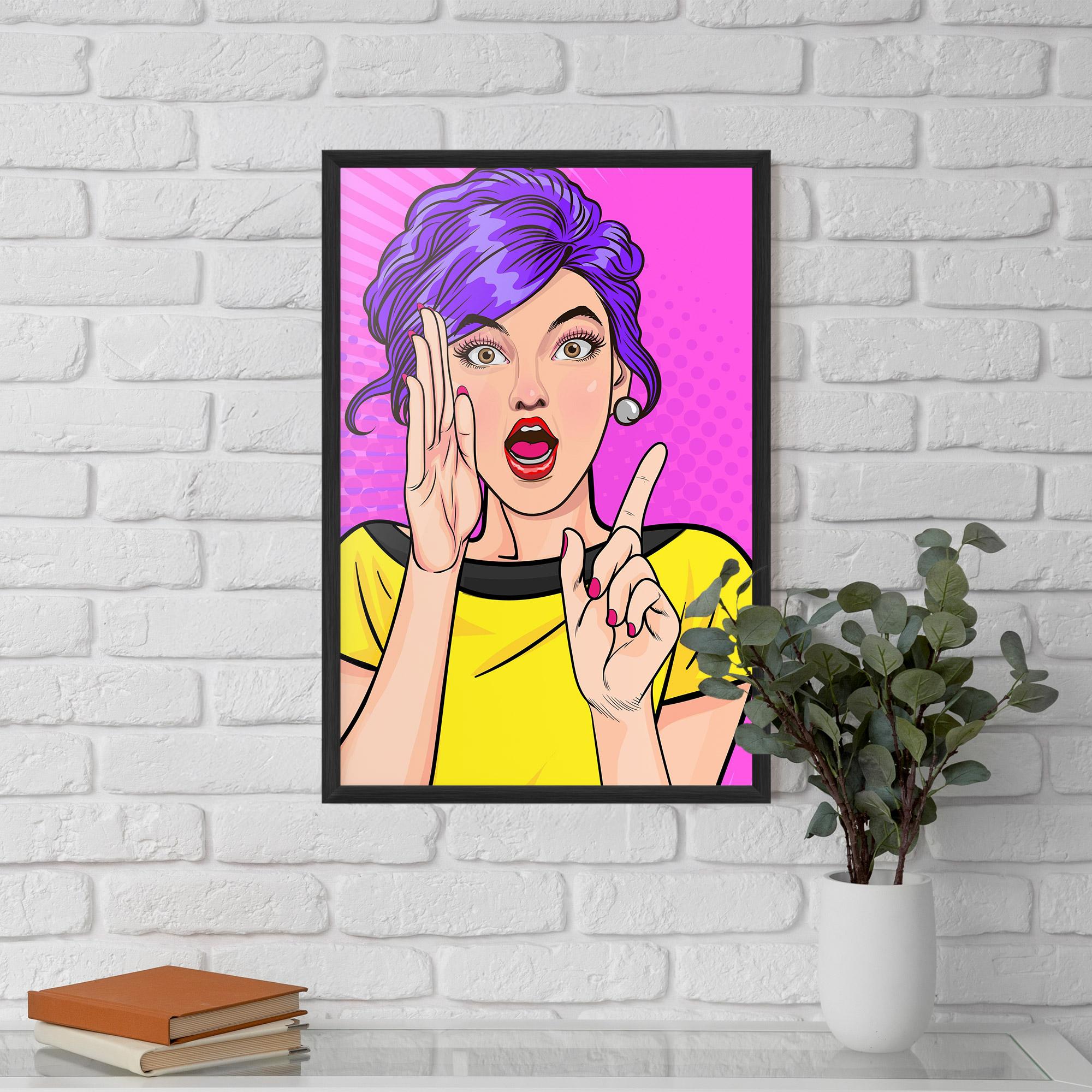 Gerahmte Poster Surprised Pop Woman mockup 5
