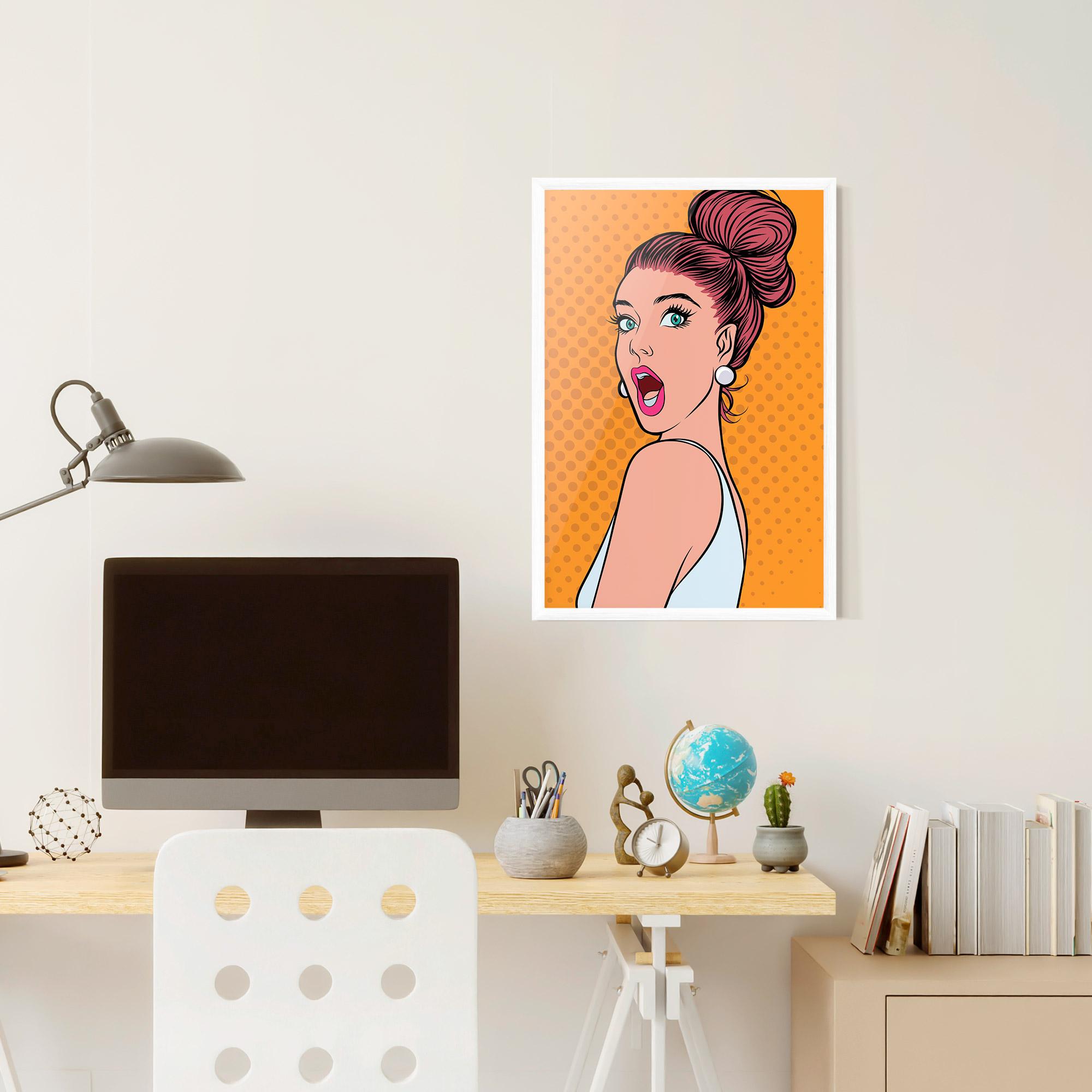 Gerahmte Poster Pop Comic Lady mockup 6