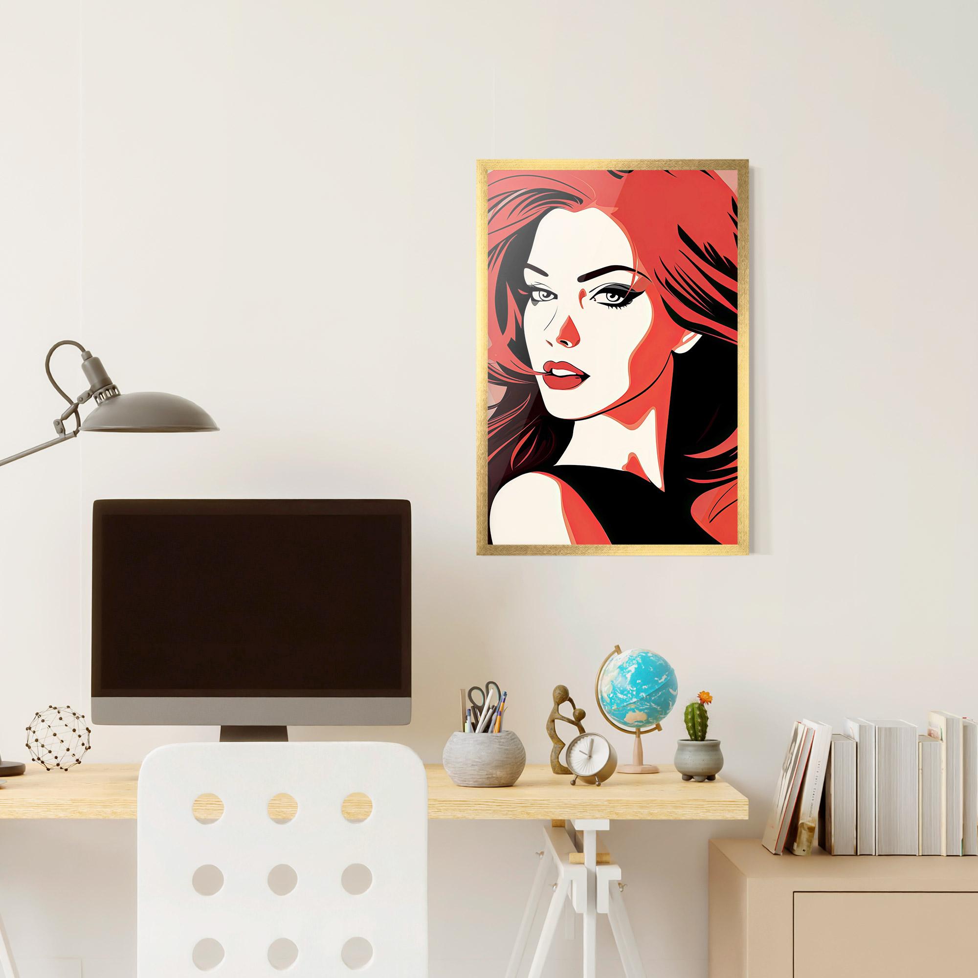 Gerahmte Poster Red Hair Pop Art mockup 6