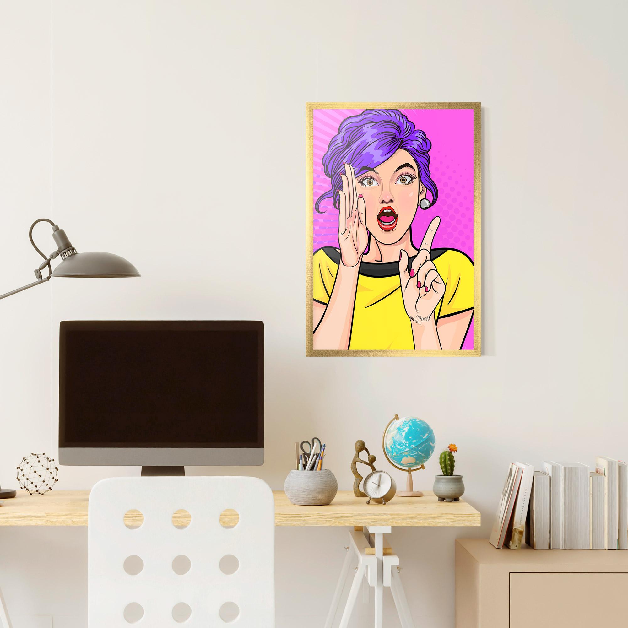 Gerahmte Poster Surprised Pop Woman mockup 6