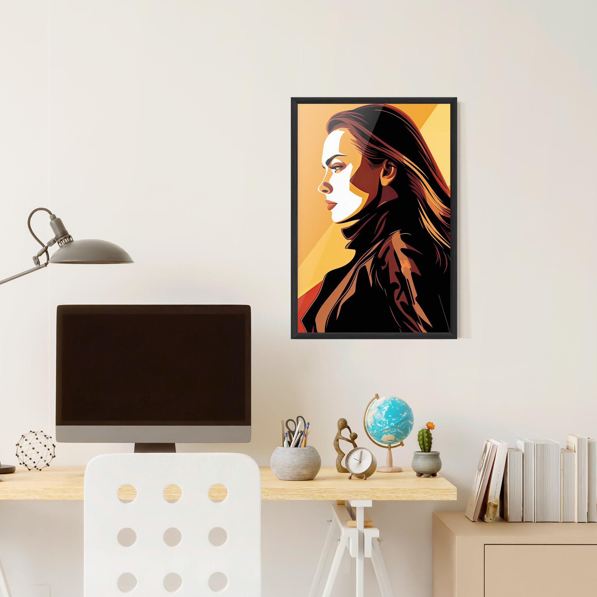 Gerahmte Poster Graphical Pop Girl mockup 6