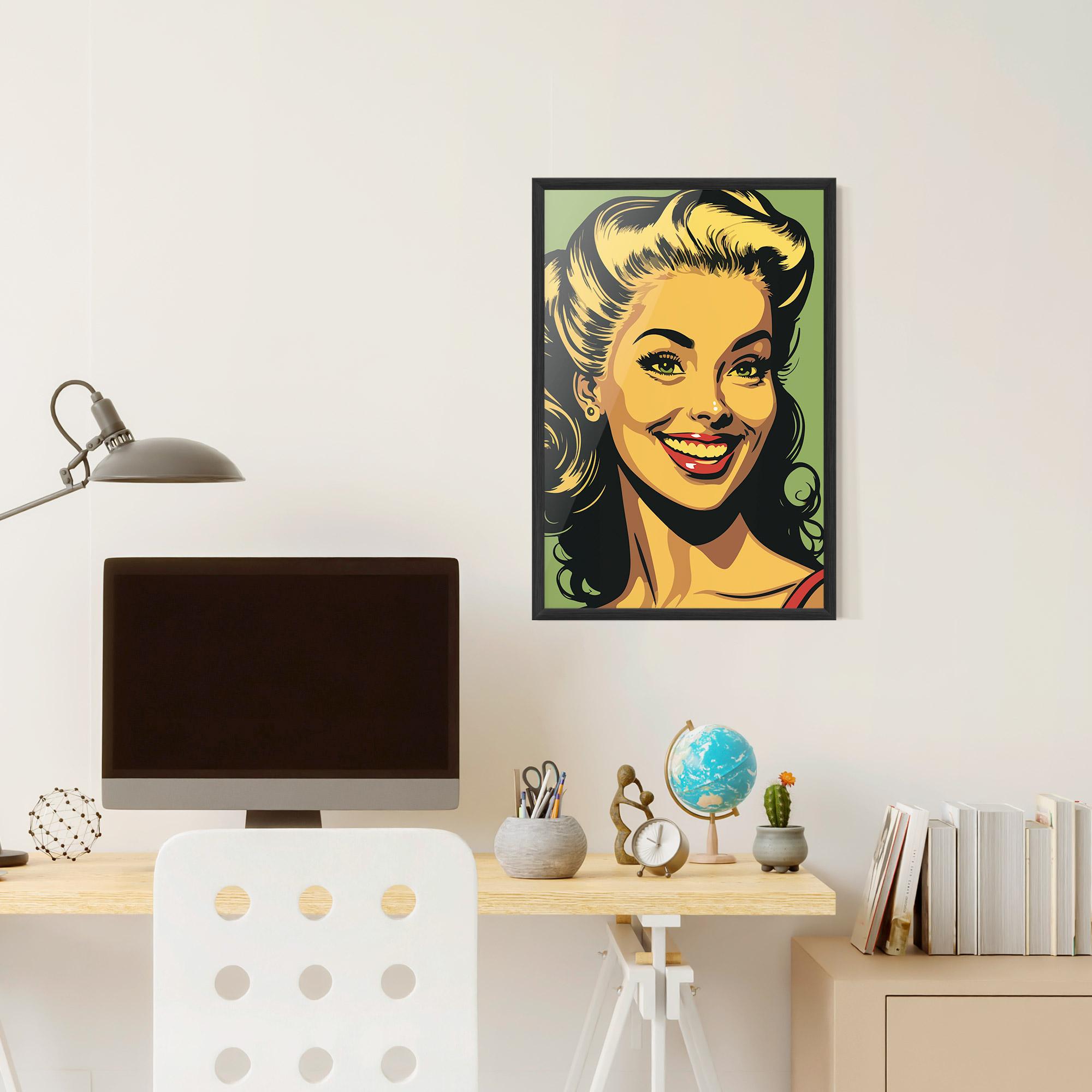 Gerahmte Poster Green Light Pop Lady mockup 6