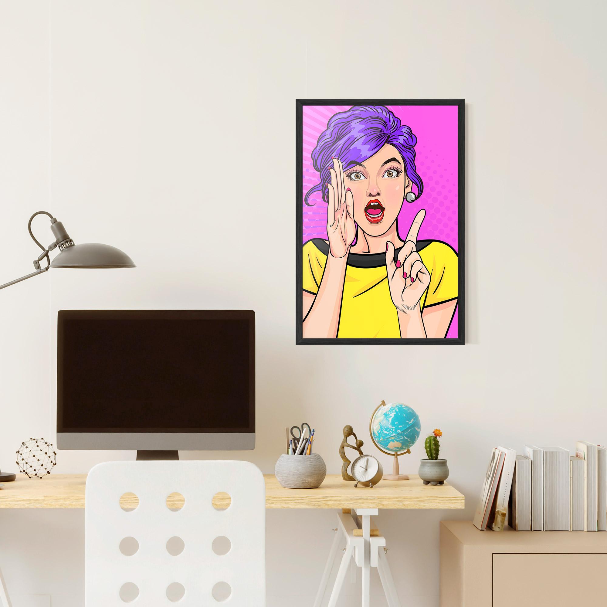 Gerahmte Poster Surprised Pop Woman mockup 6