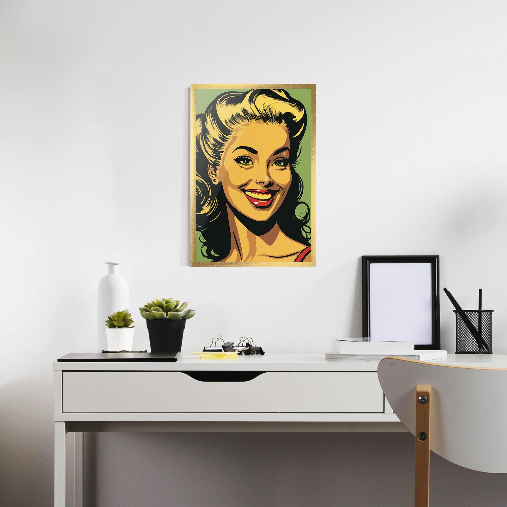Gerahmte Poster Green Light Pop Lady mockup 7