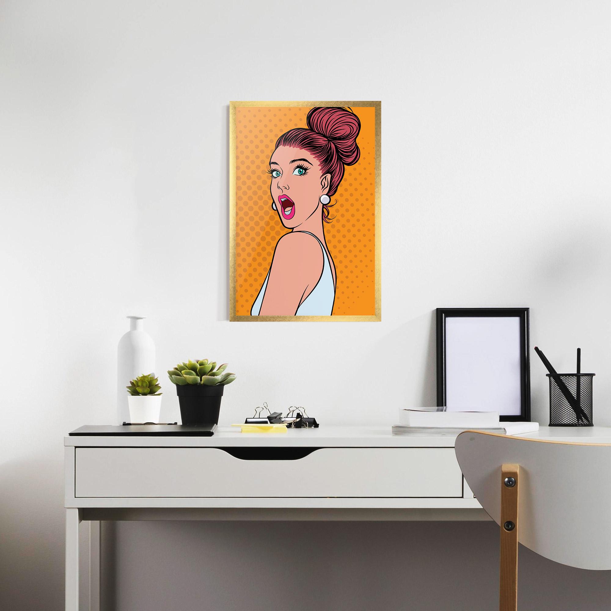 Gerahmte Poster Pop Comic Lady mockup 7