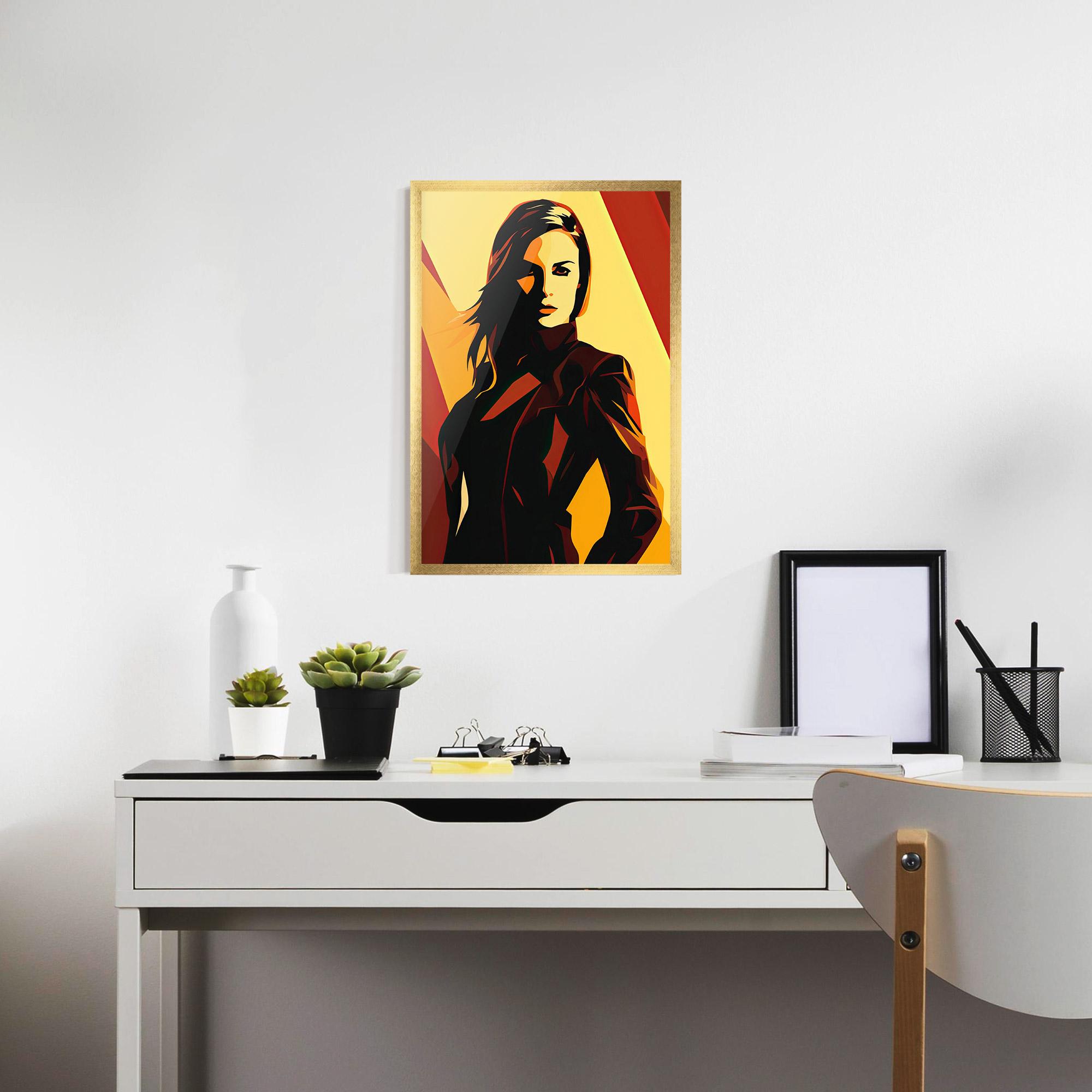 Gerahmte Poster Pop Graphical Woman mockup 7