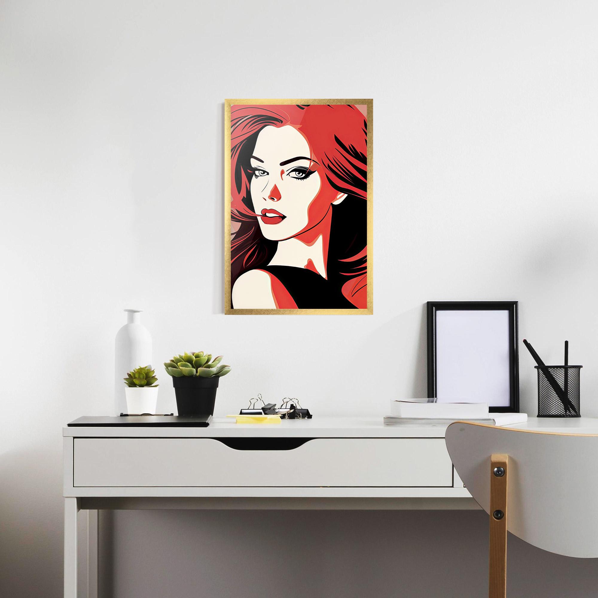 Gerahmte Poster Red Hair Pop Art mockup 7