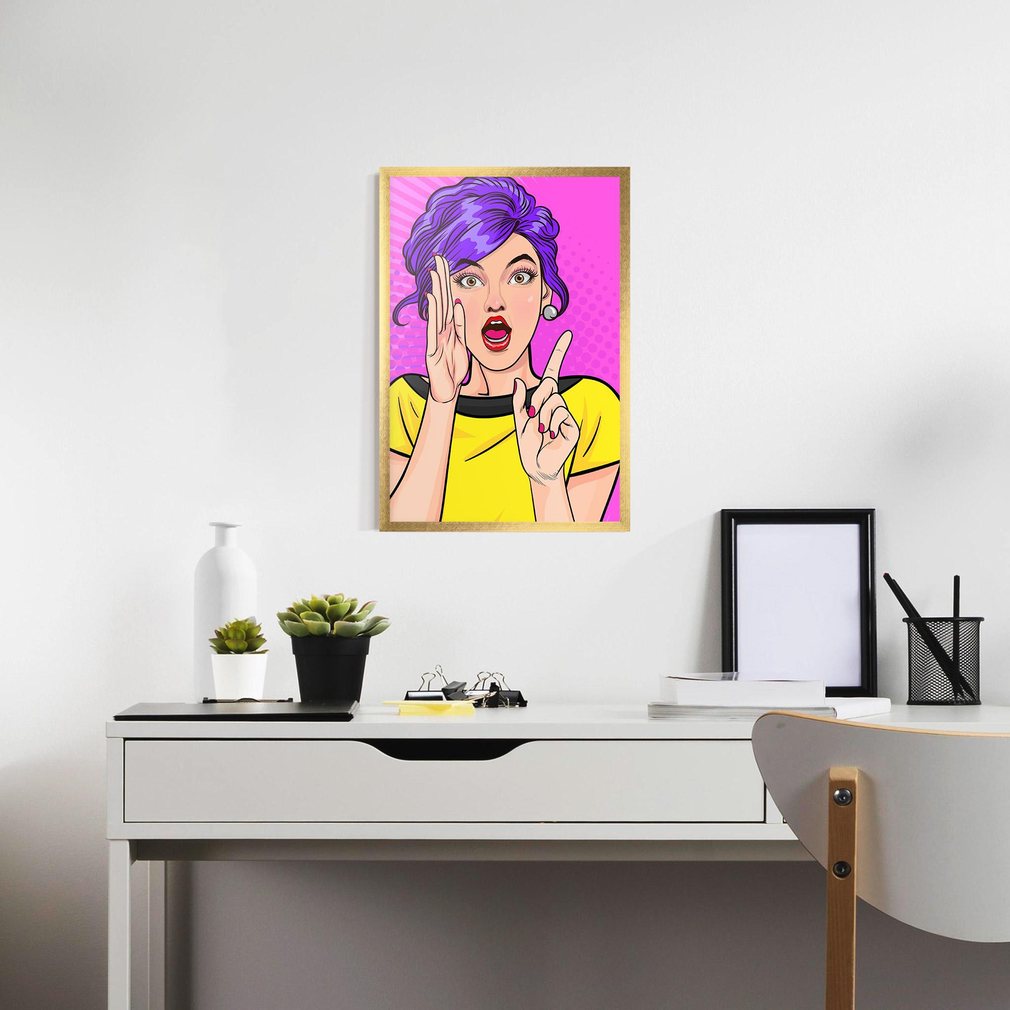 Gerahmte Poster Surprised Pop Woman mockup 7