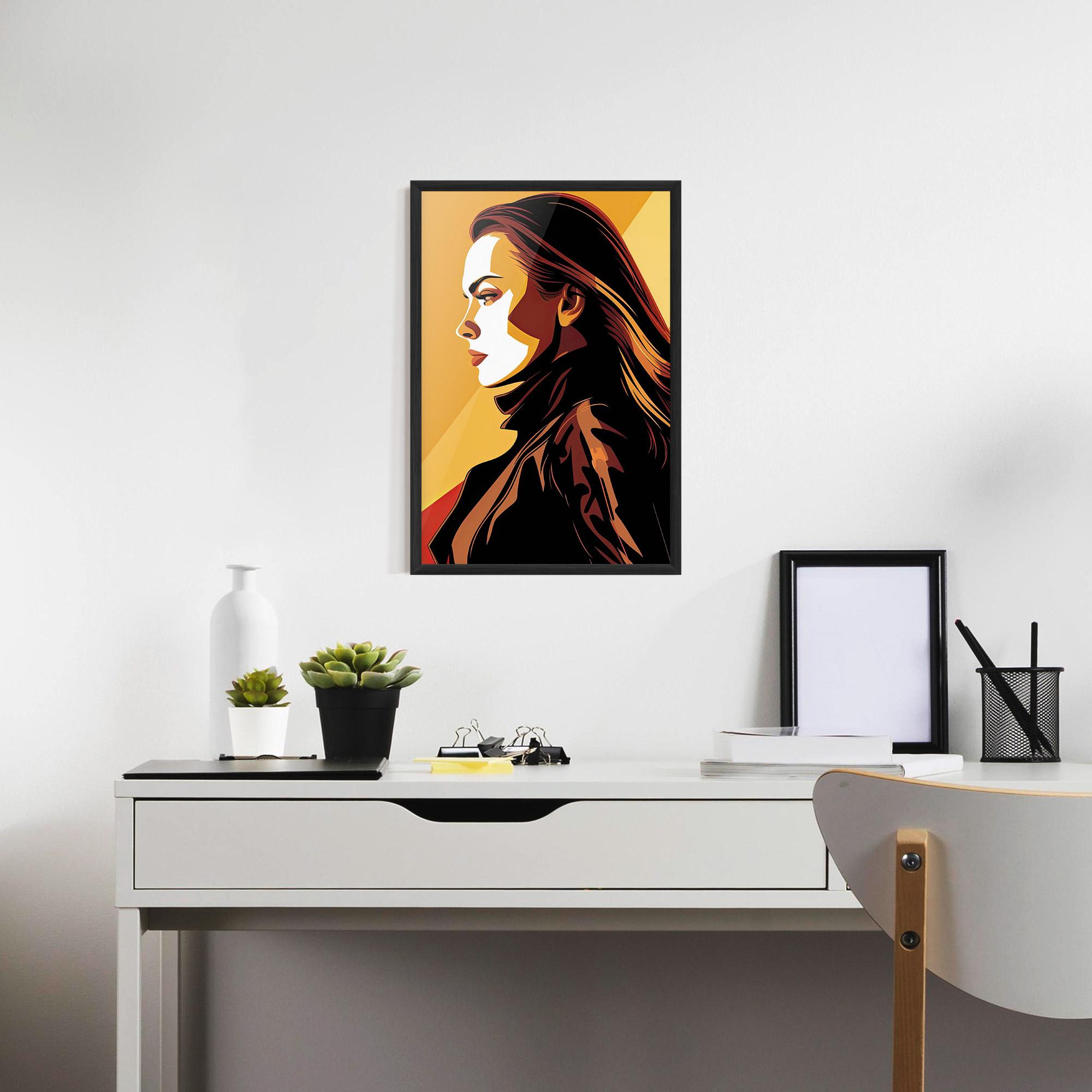 Gerahmte Poster Graphical Pop Girl mockup 7