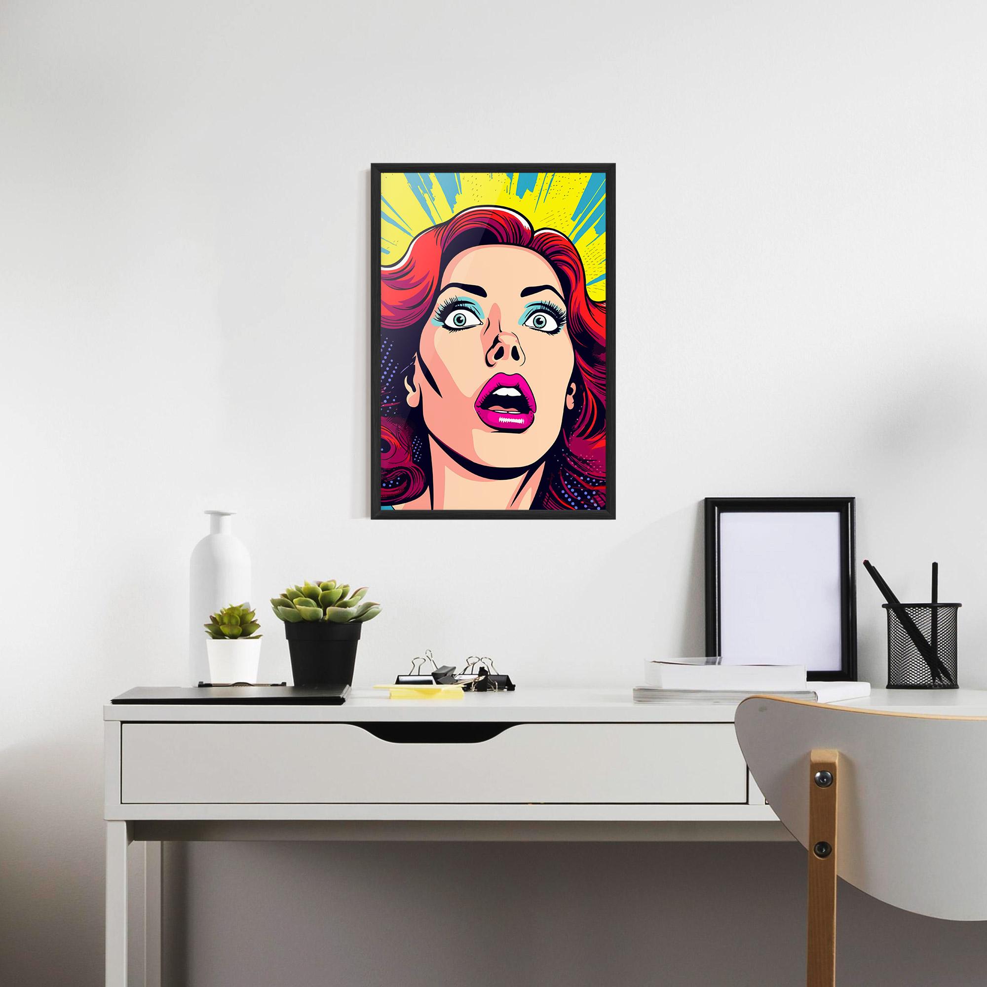 Gerahmte Poster Pop Scared Woman mockup 7