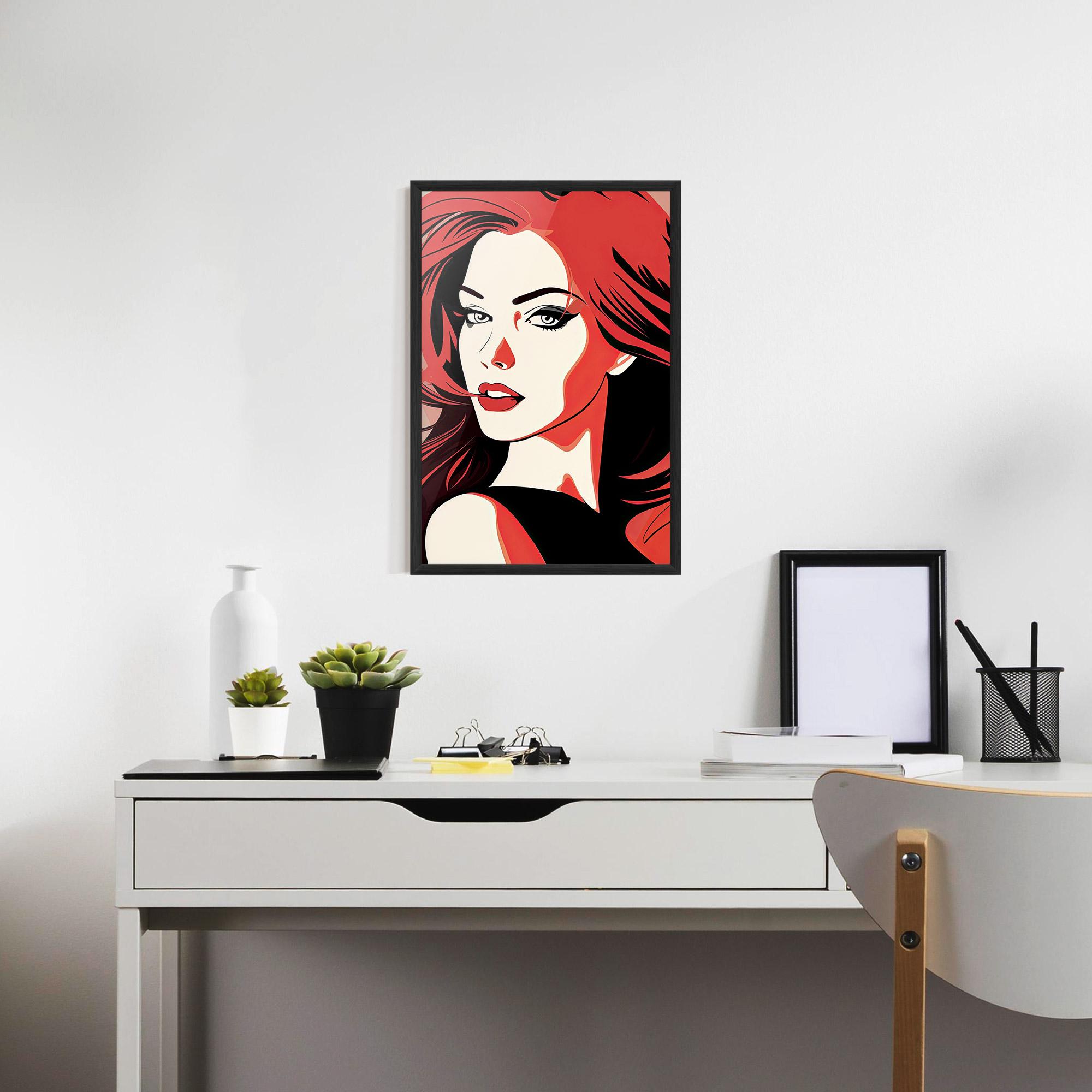 Gerahmte Poster Red Hair Pop Art mockup 7