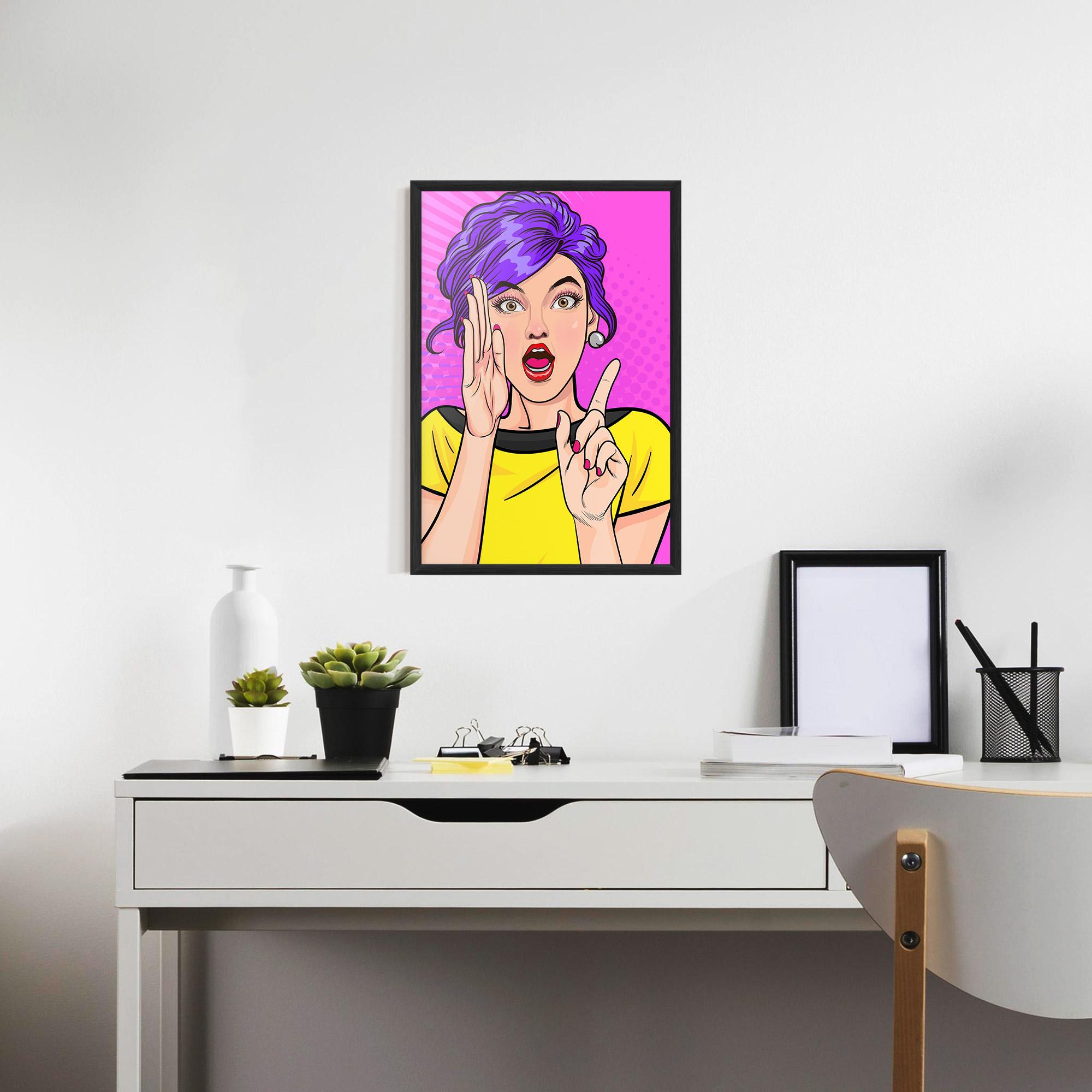 Gerahmte Poster Surprised Pop Woman mockup 7