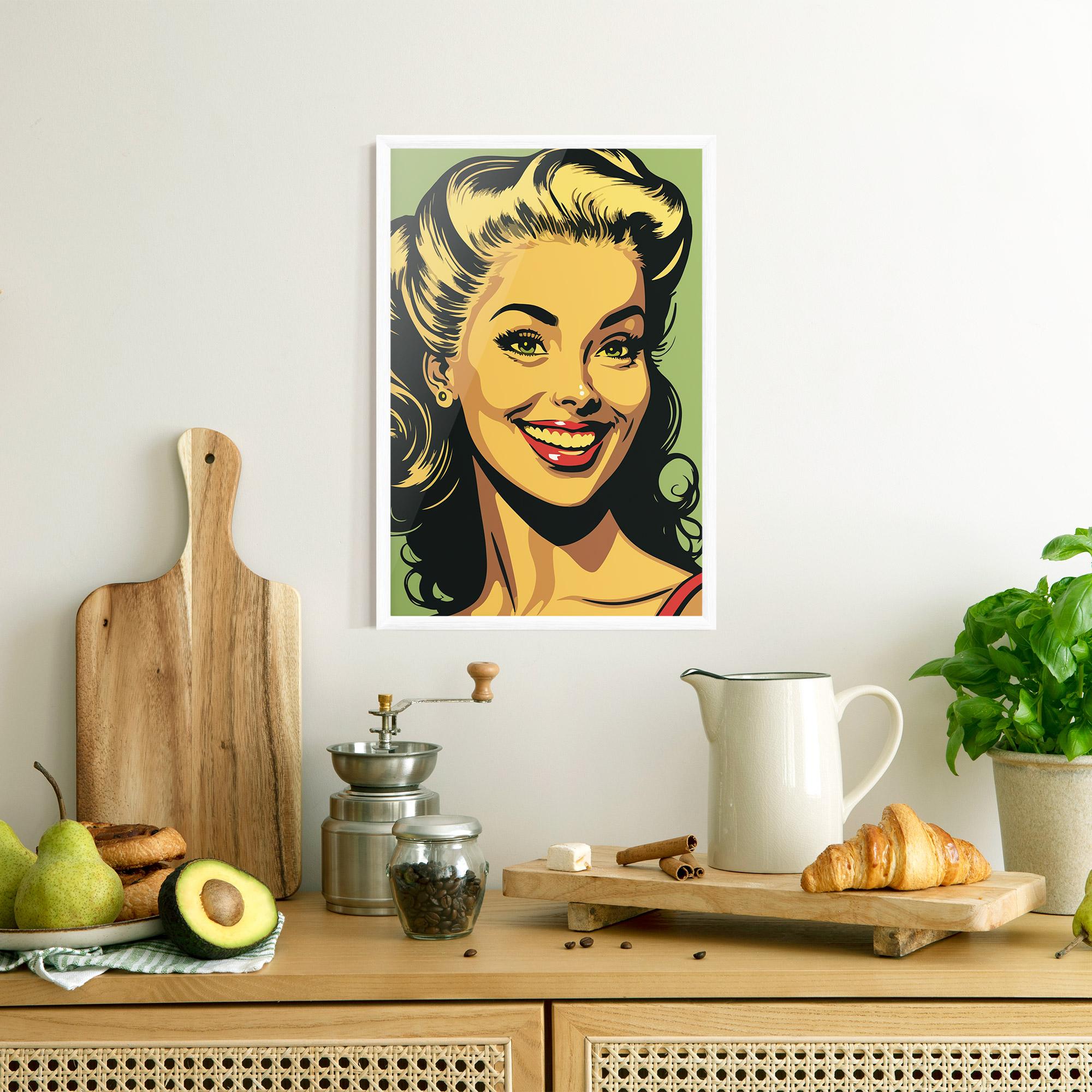 Gerahmte Poster Green Light Pop Lady mockup 8