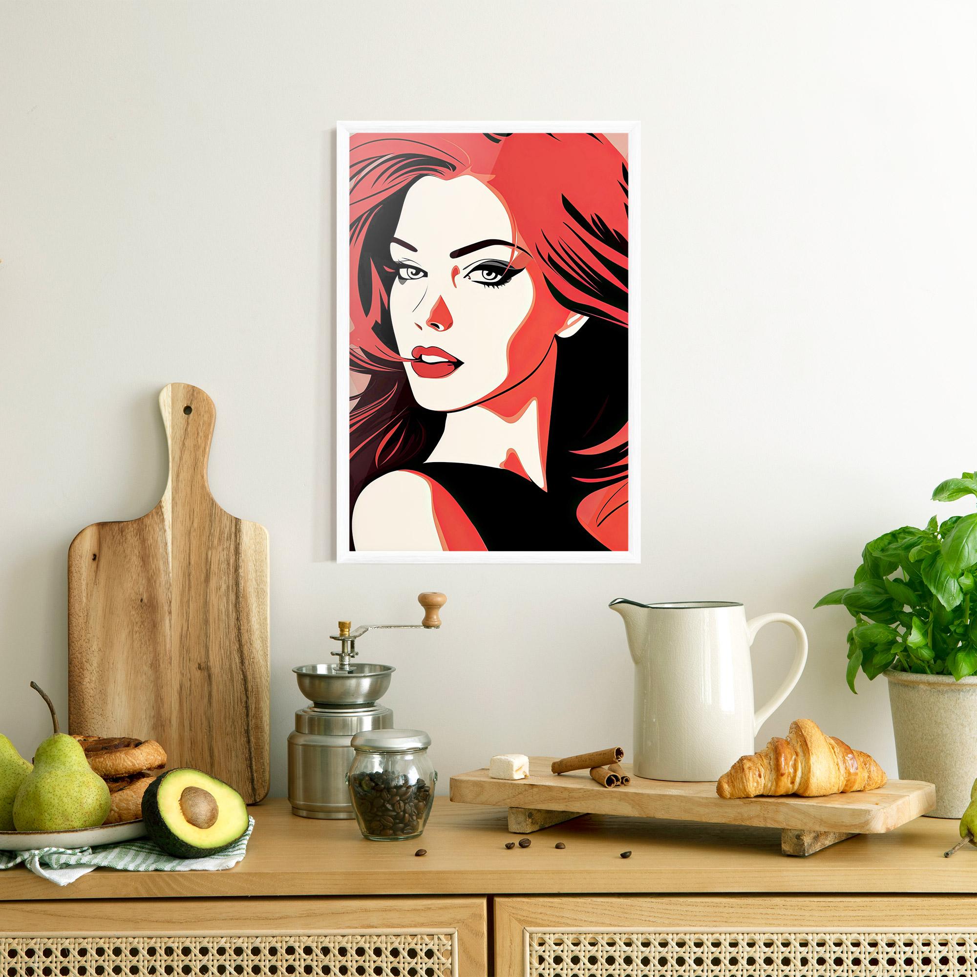Gerahmte Poster Red Hair Pop Art mockup 8