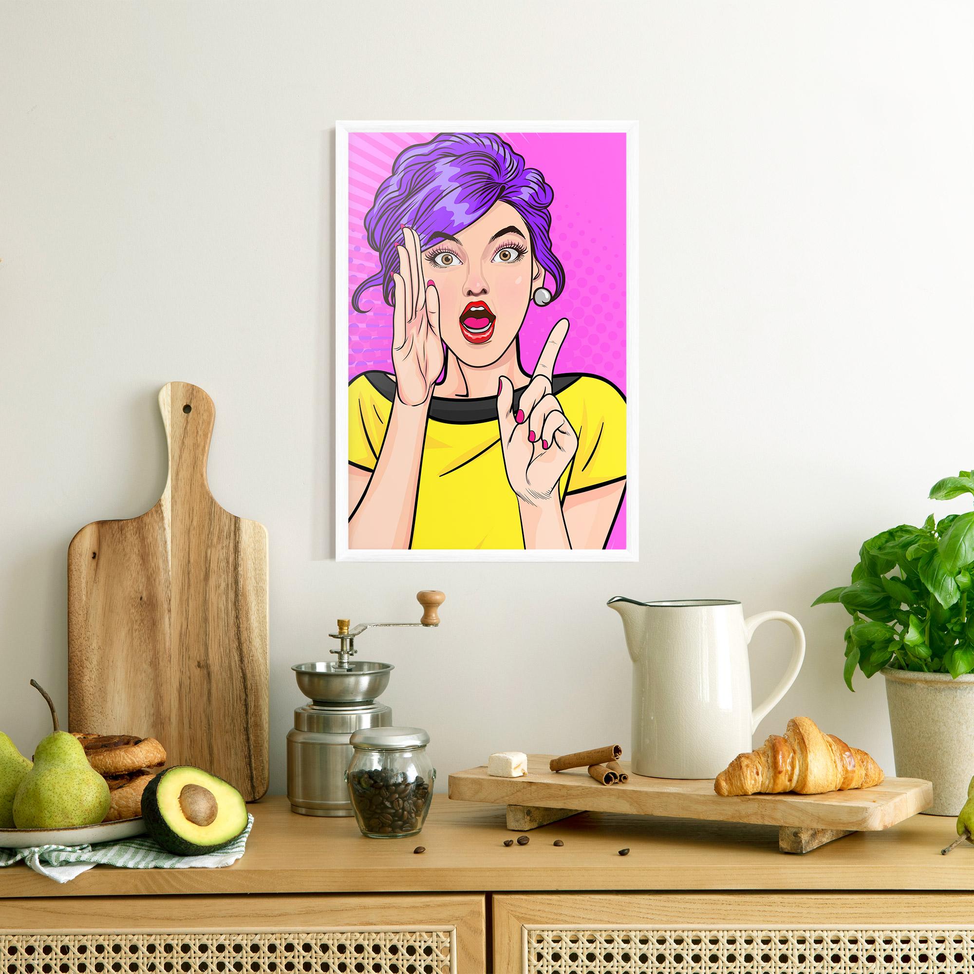 Gerahmte Poster Surprised Pop Woman mockup 8