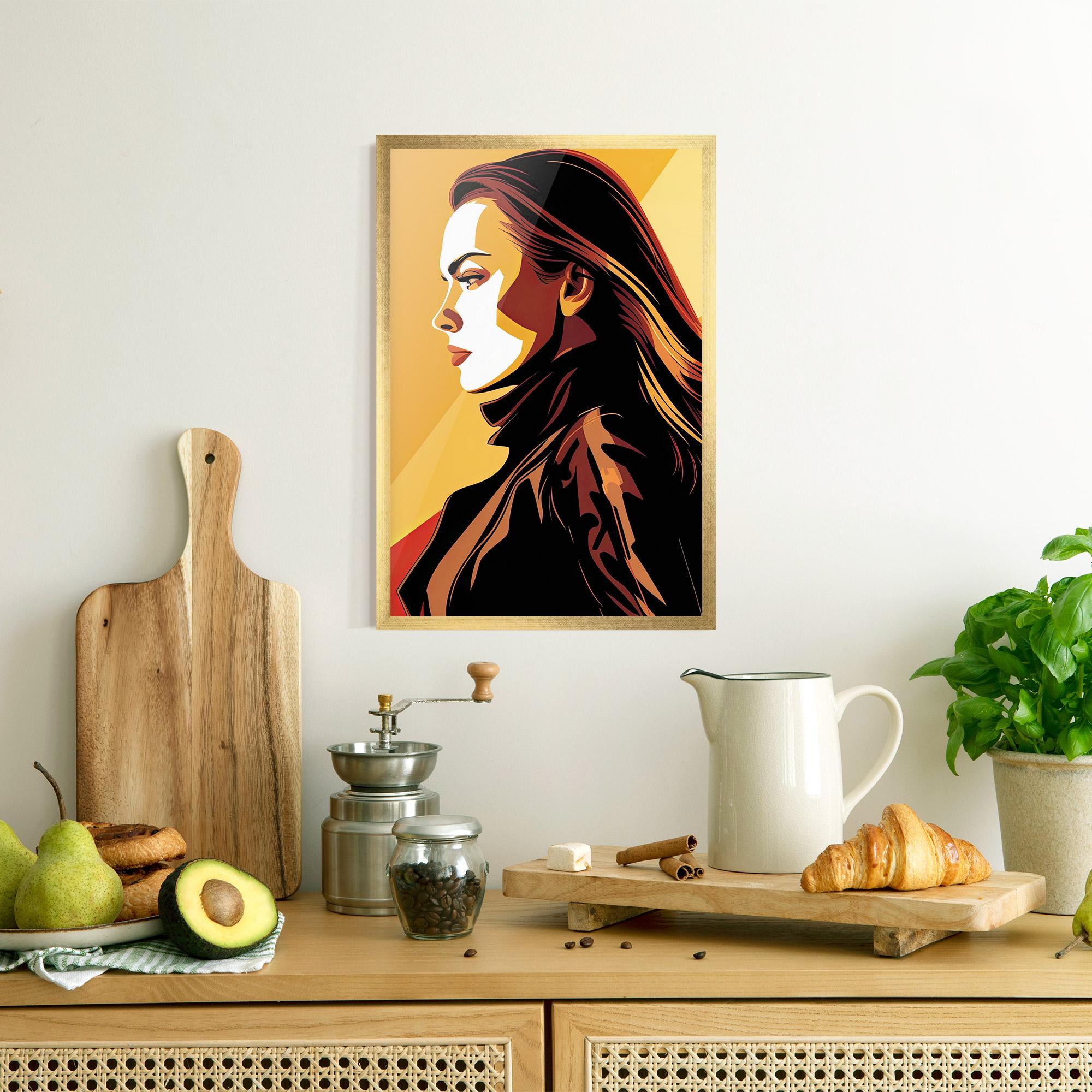 Gerahmte Poster Graphical Pop Girl mockup 8