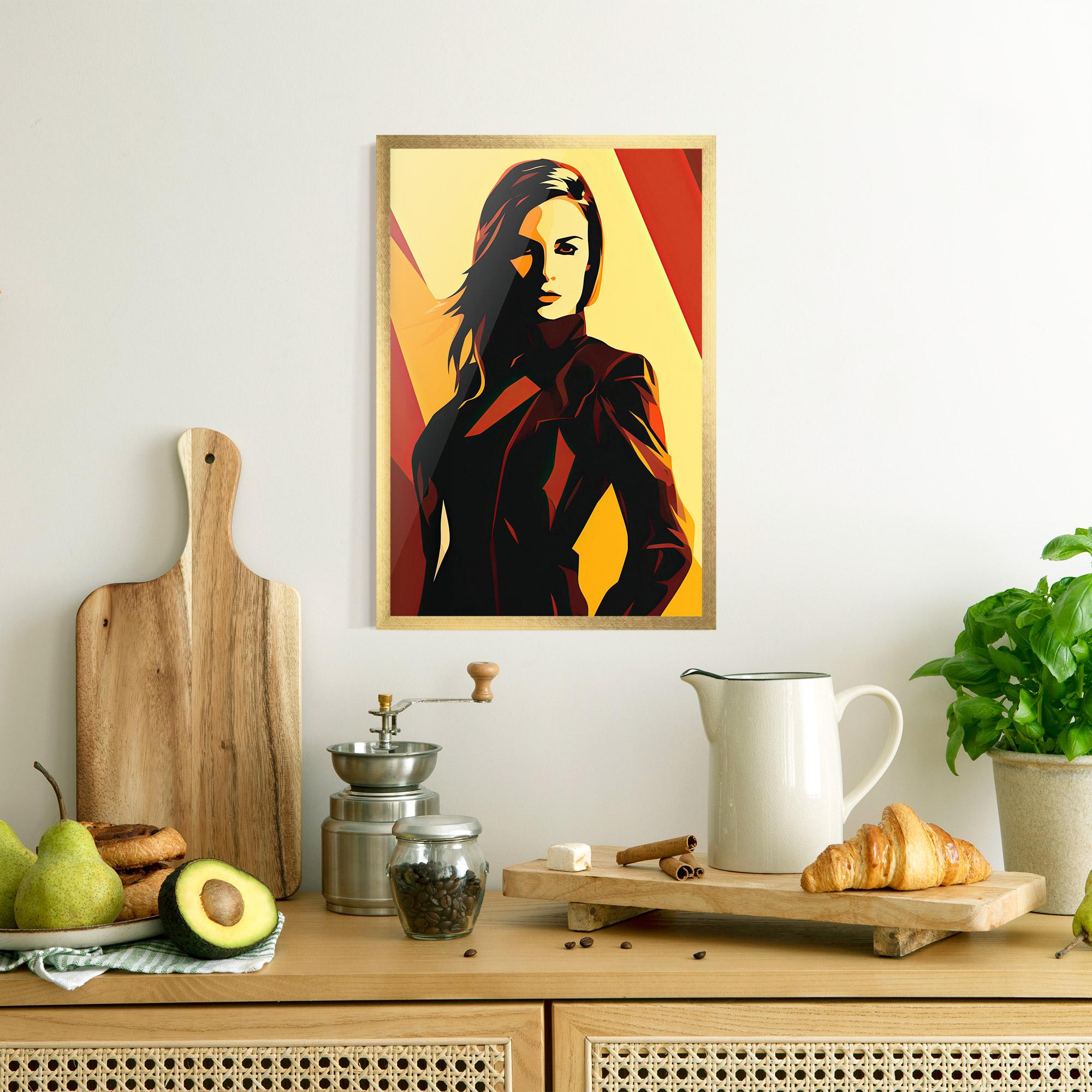 Gerahmte Poster Pop Graphical Woman mockup 8