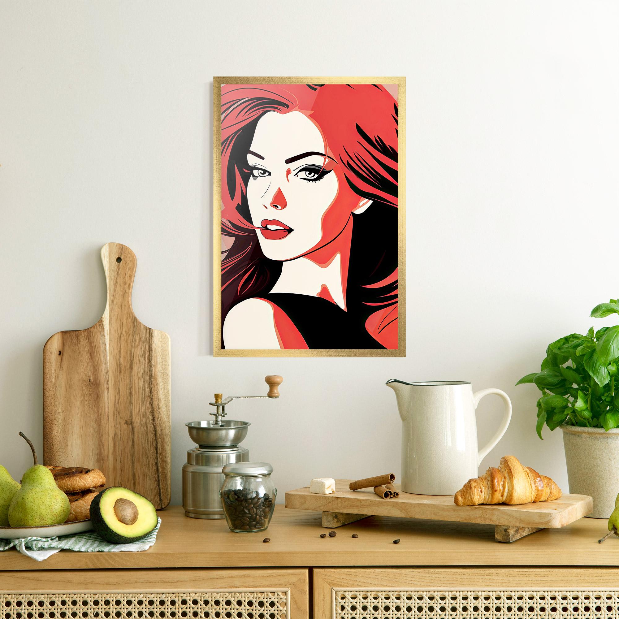 Gerahmte Poster Red Hair Pop Art mockup 8