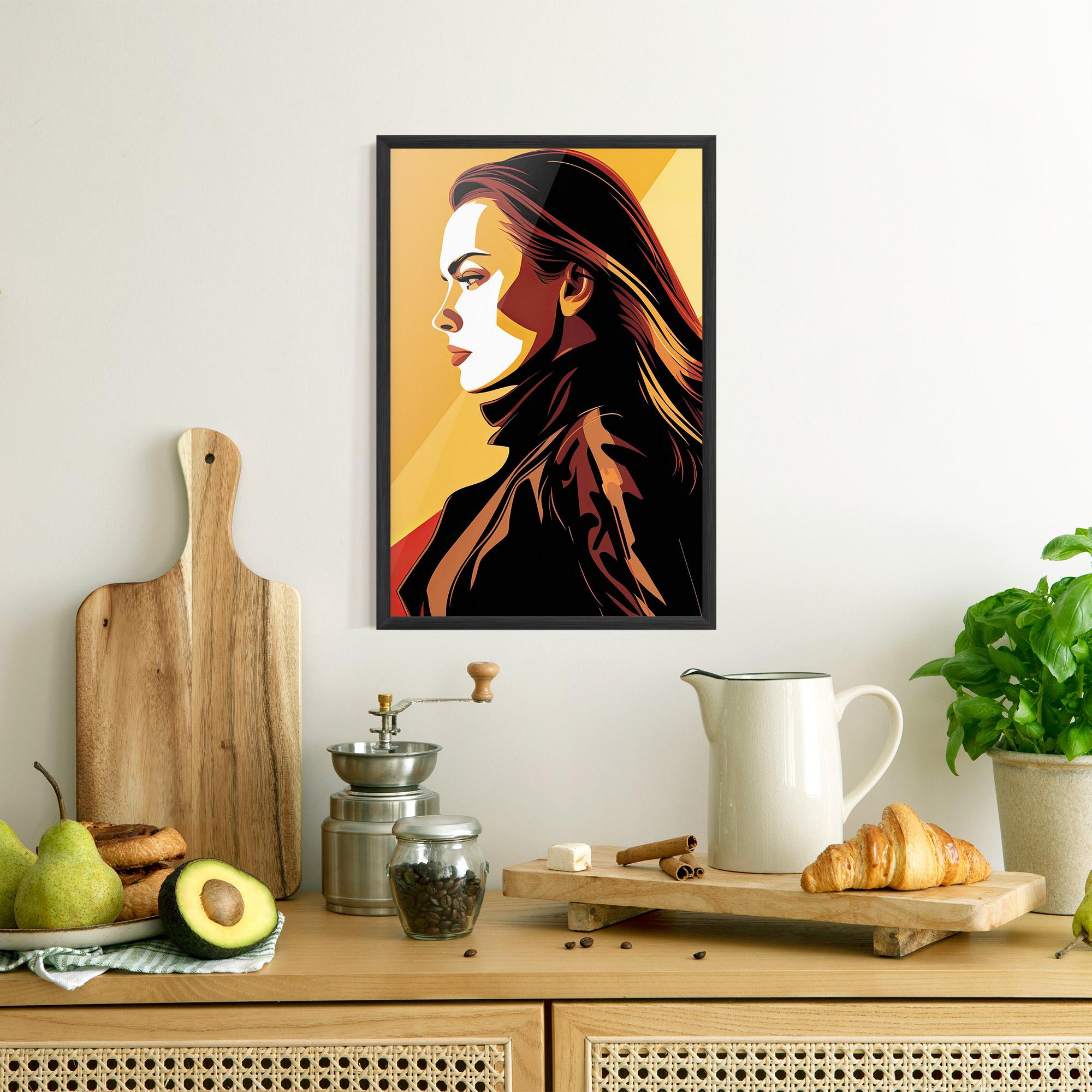 Gerahmte Poster Graphical Pop Girl mockup 8