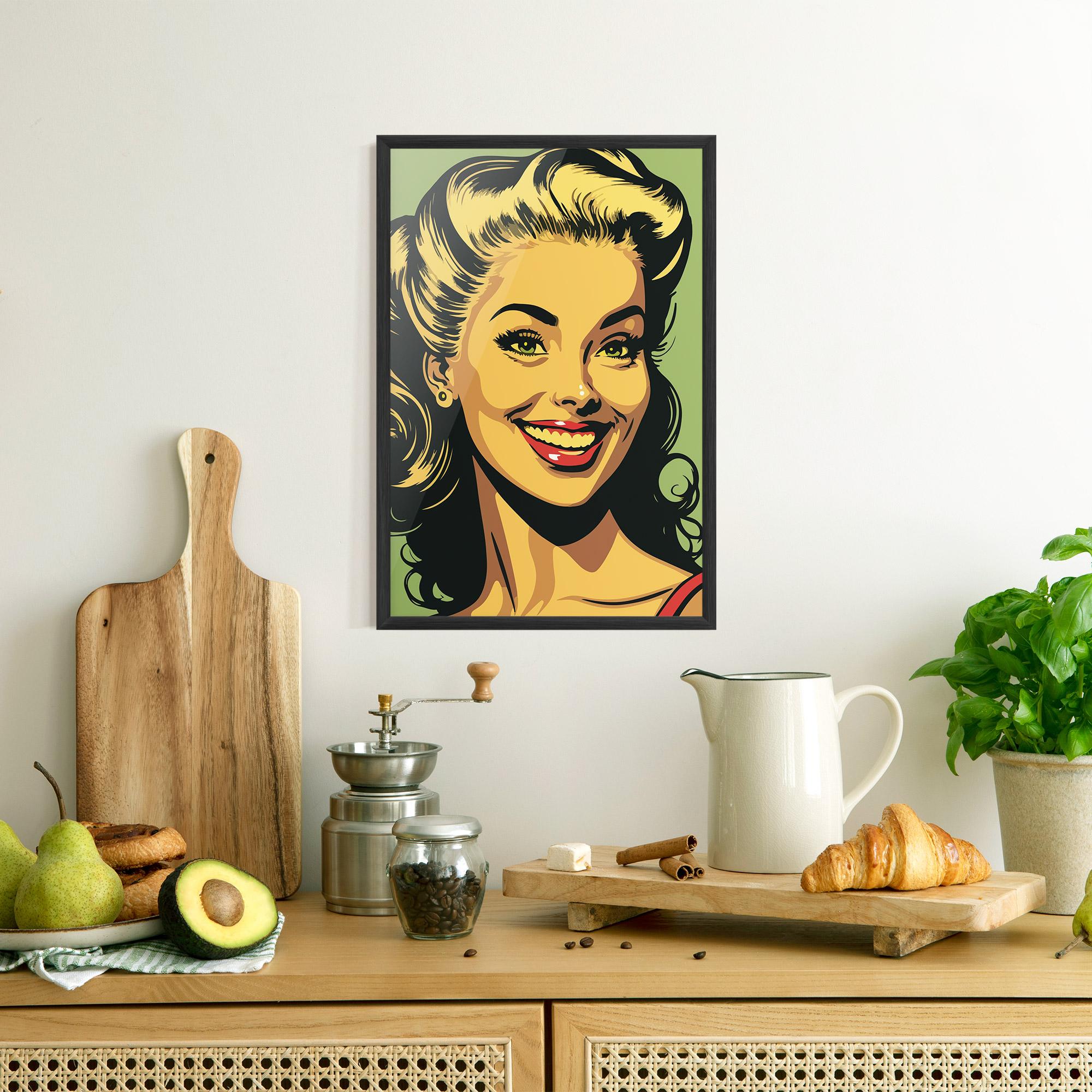 Gerahmte Poster Green Light Pop Lady mockup 8