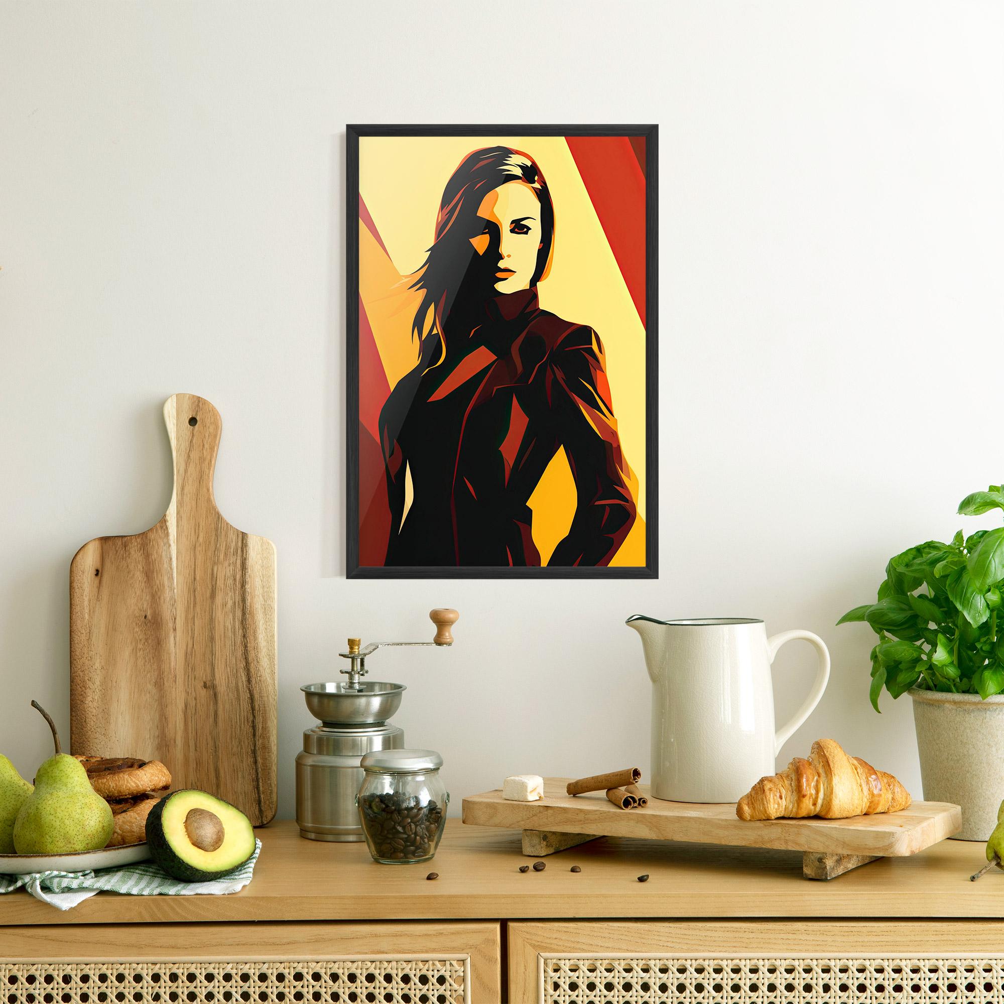 Gerahmte Poster Pop Graphical Woman mockup 8