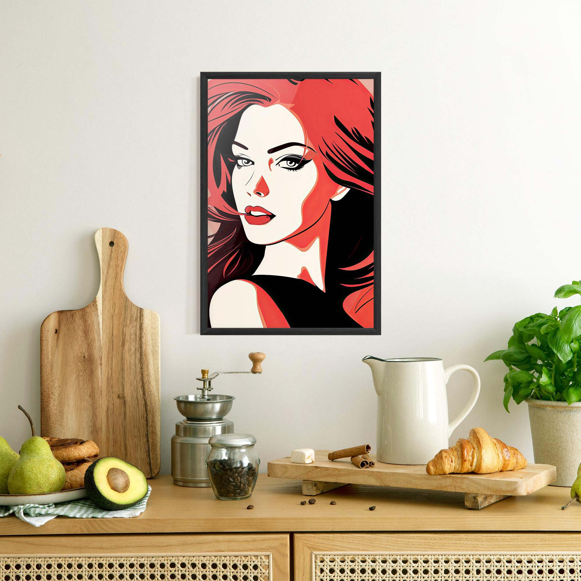 Gerahmte Poster Red Hair Pop Art mockup 8