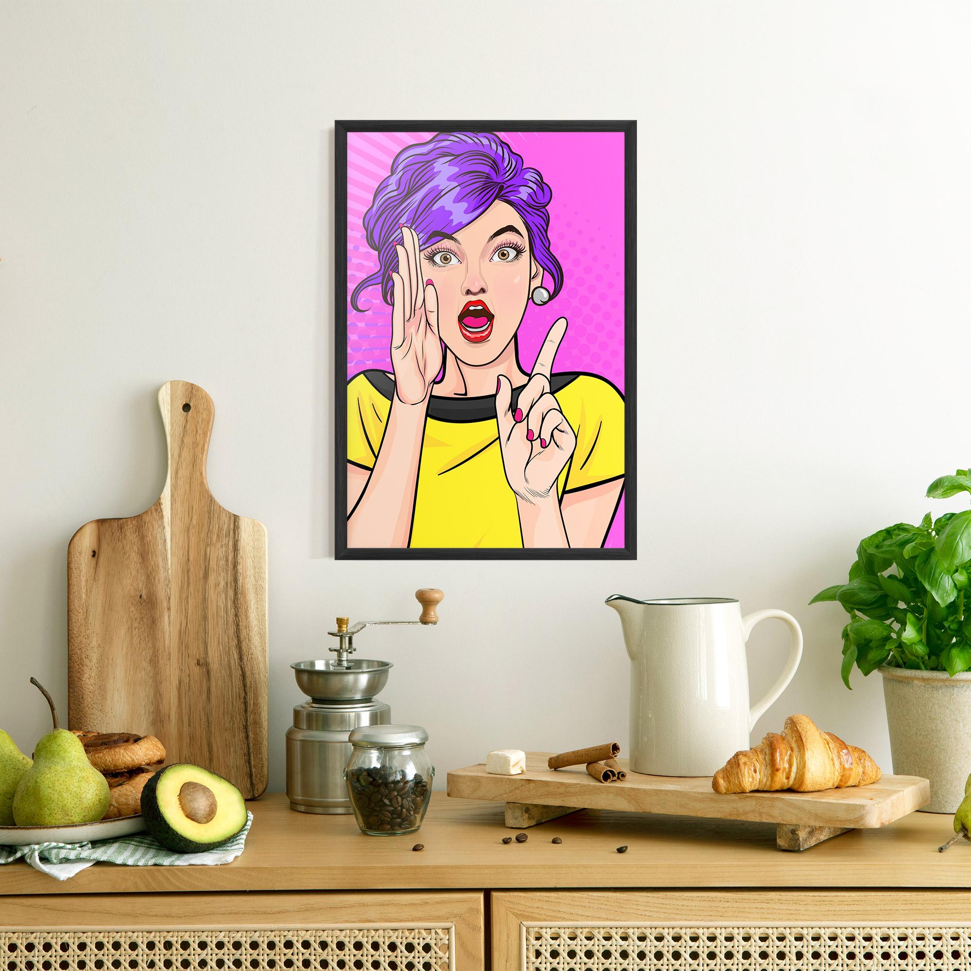 Gerahmte Poster Surprised Pop Woman mockup 8