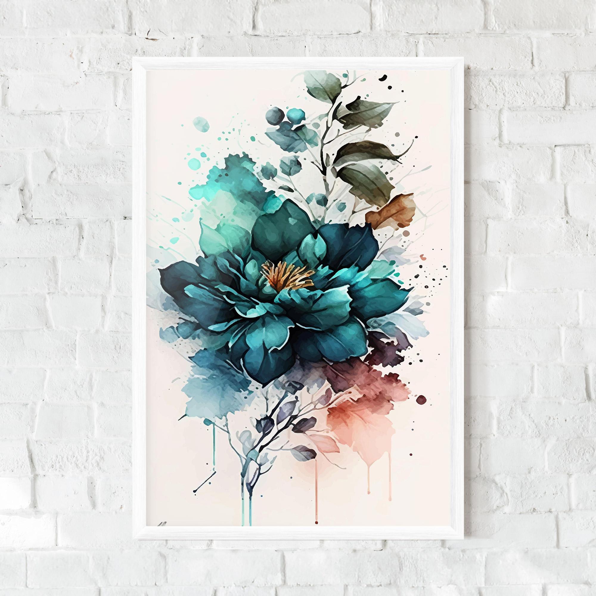 Gerahmte Poster Flower Watercolor mockup 0