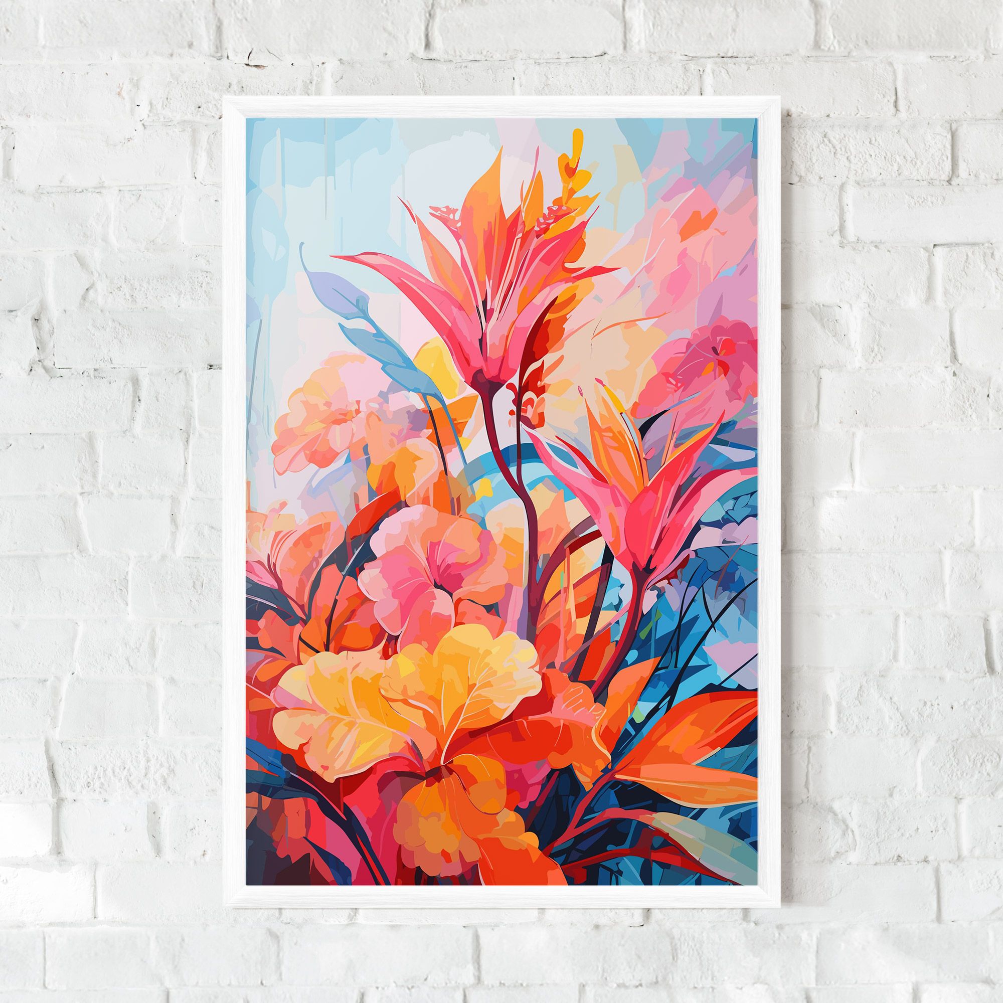Orange Art Flower mockup 0