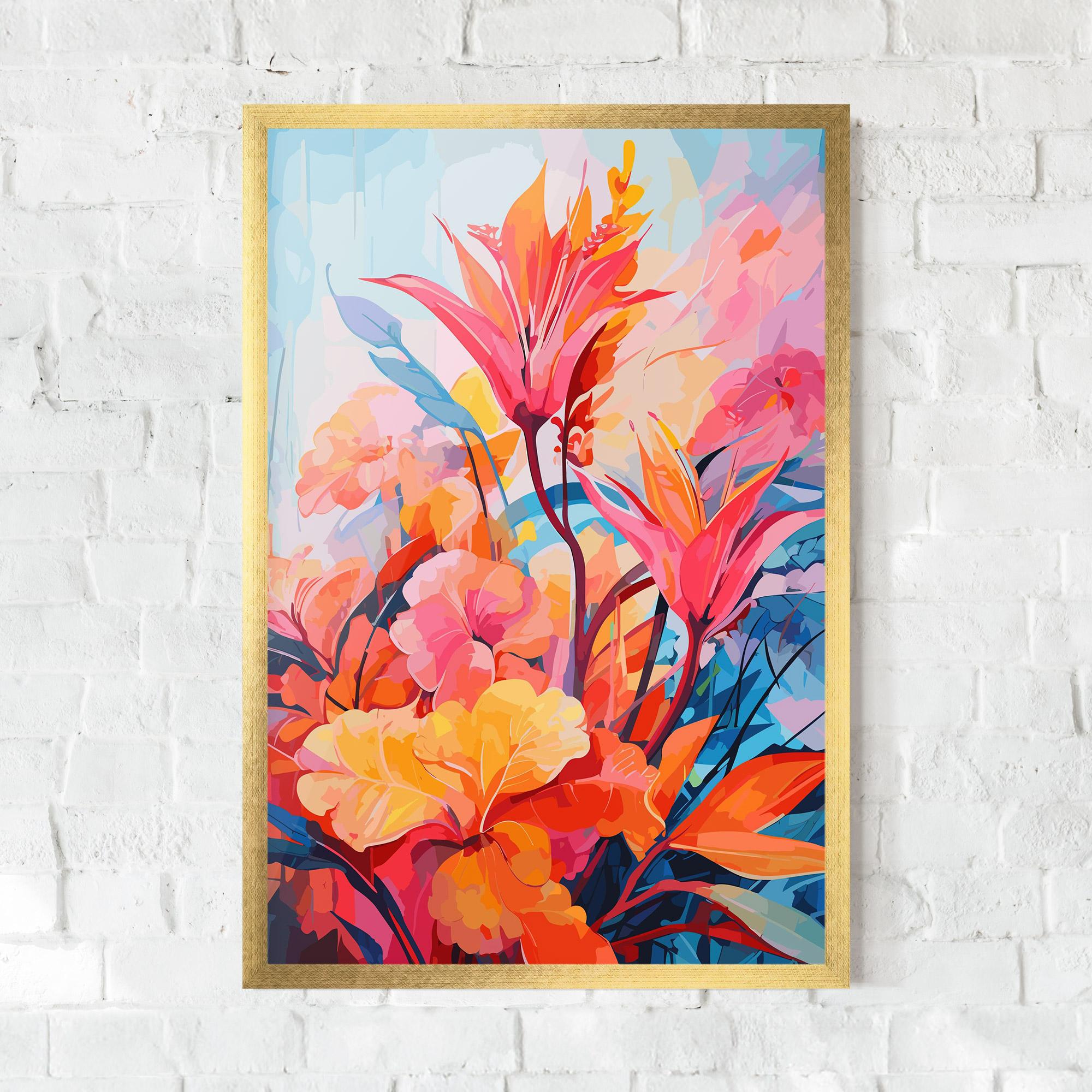 Gerahmte Poster Orange Art Flower mockup 0