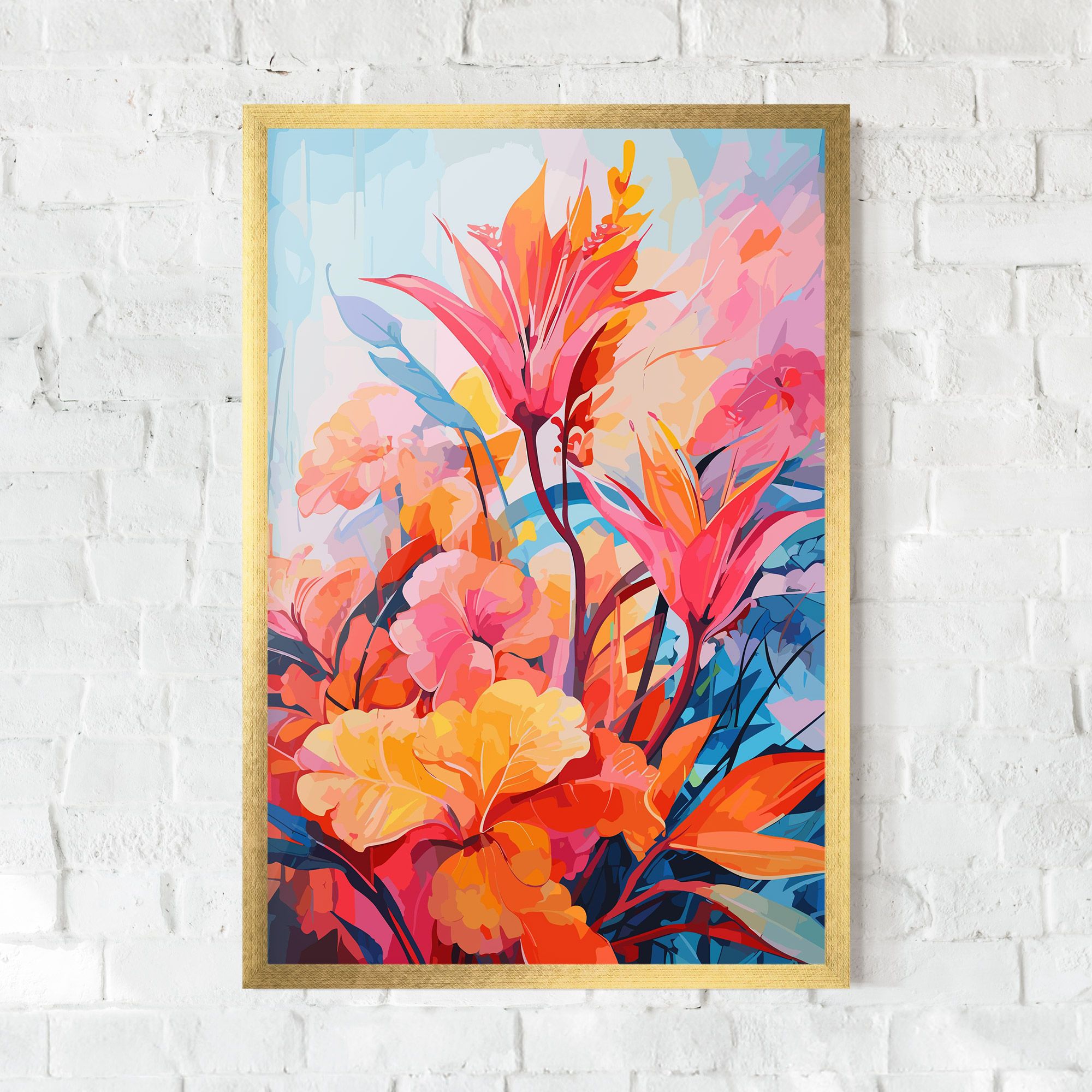 Orange Art Flower mockup 0