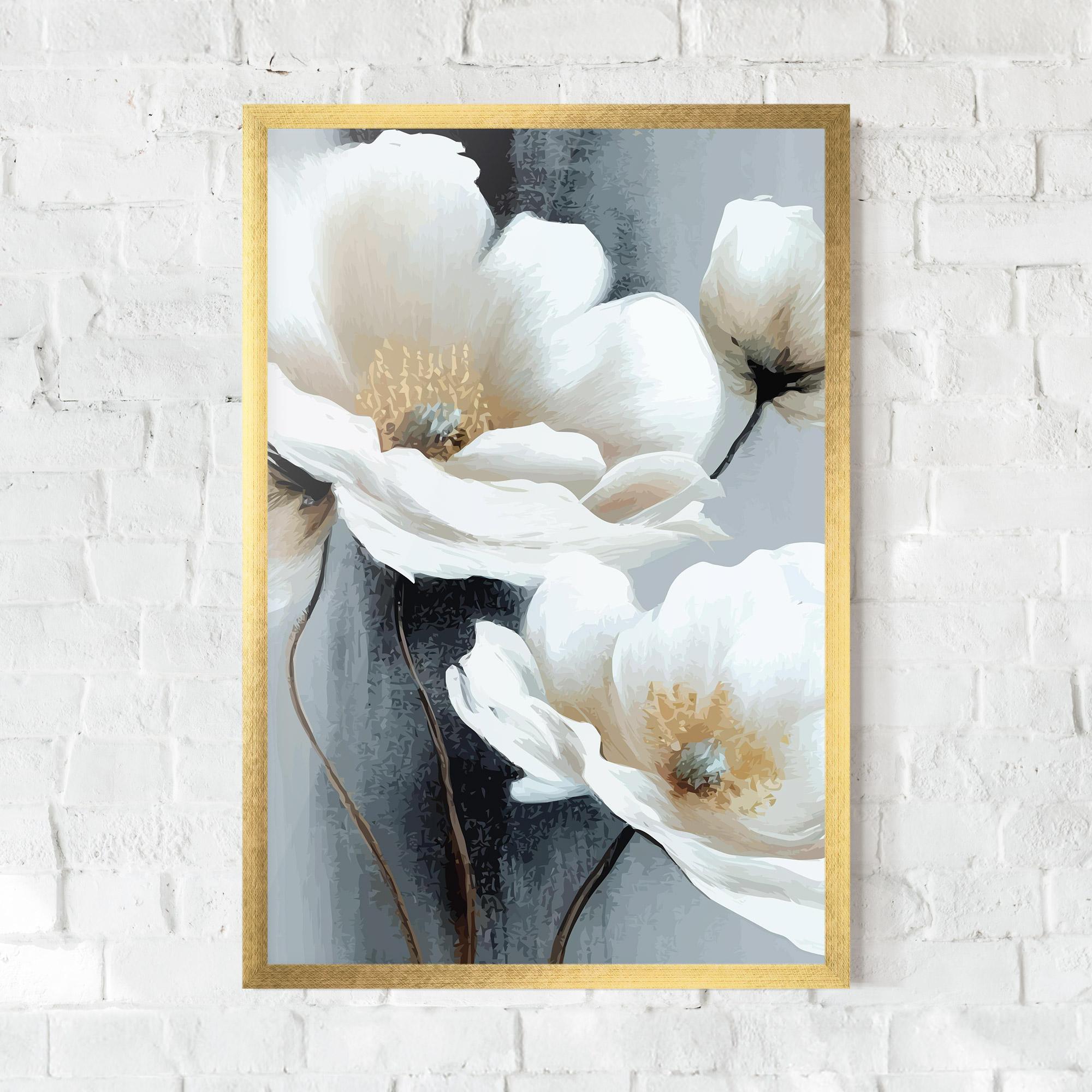 Gerahmte Poster Paint Texture Flower mockup 0